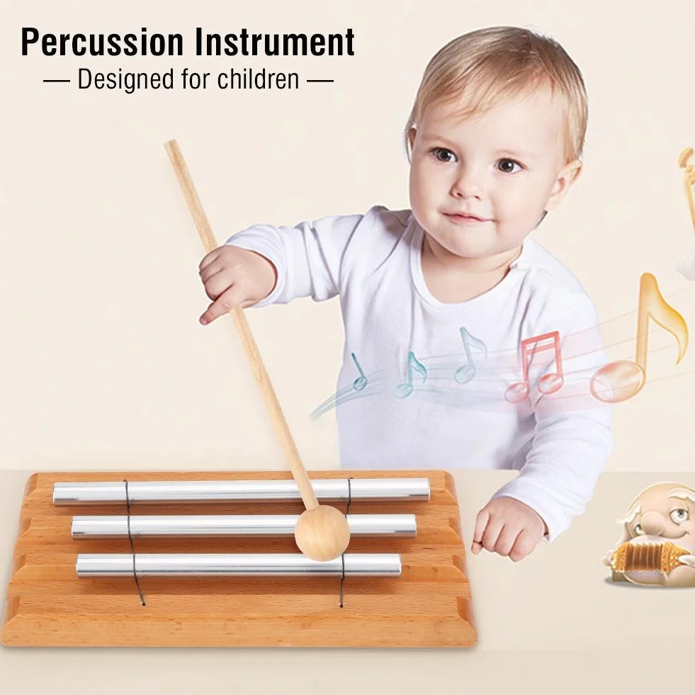 3 Tone Drums Chime, Musical Chime Mallet Percussion dla początkujących dzieci