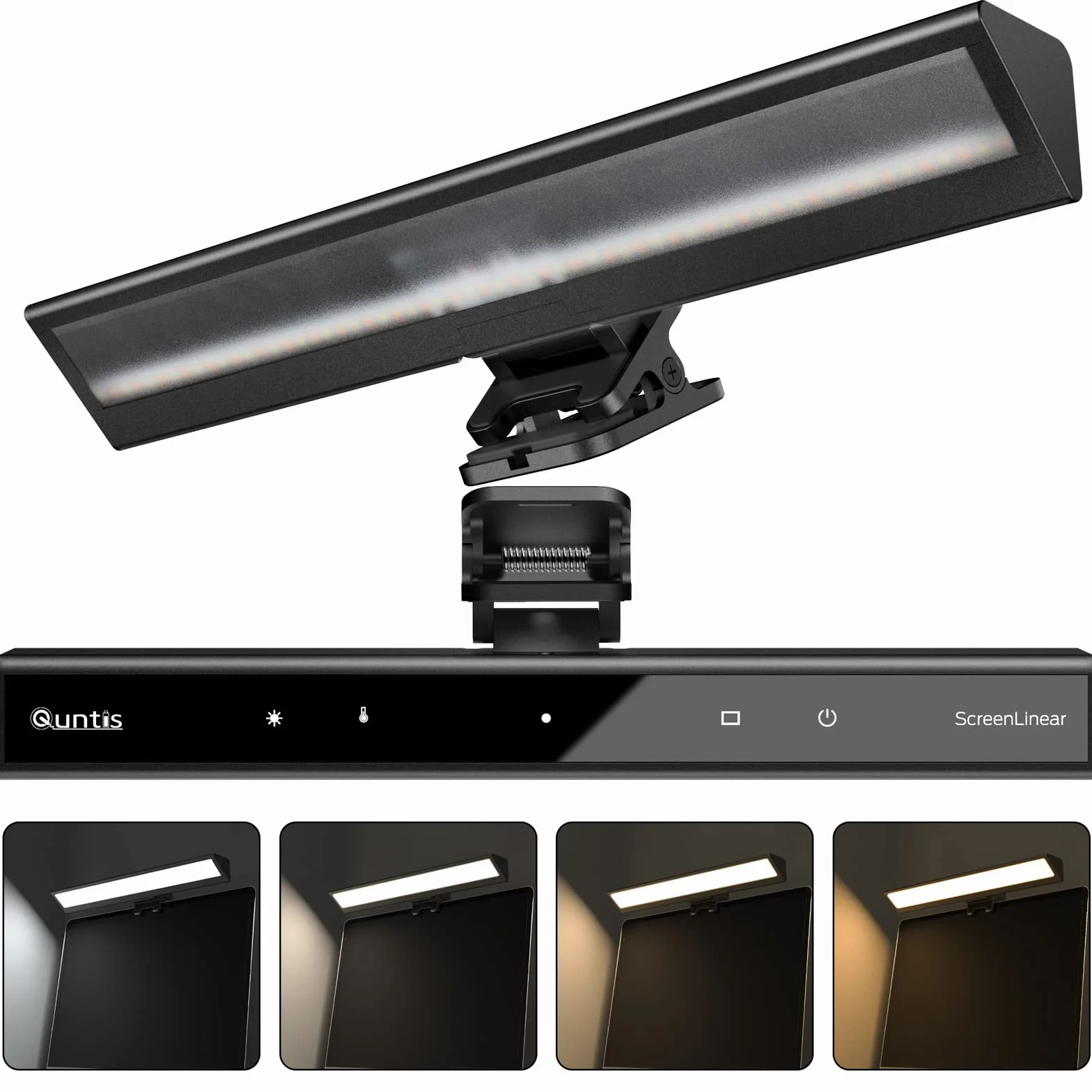 Quntis Lampa LED do monitora laptopa, USB z dotykowym sterowaniem, antyrefleksyjne światło, antypromieniujące, biurkowa lampka z automatycznym ściemnianiem do notebooka