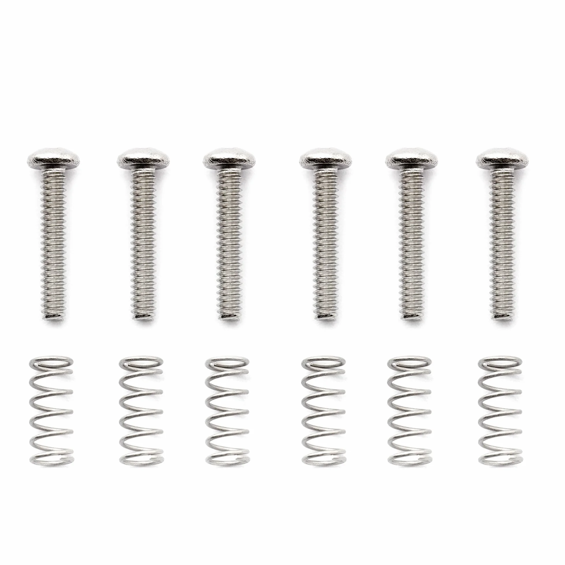 Musiclily Pro #4-40X5/8" Stal Nierdzewna Siodełko Intonacja Śruby i Sprężyny do Mostka Tremolo Gitary Elektrycznej Fender Strat Style (6 szt.)