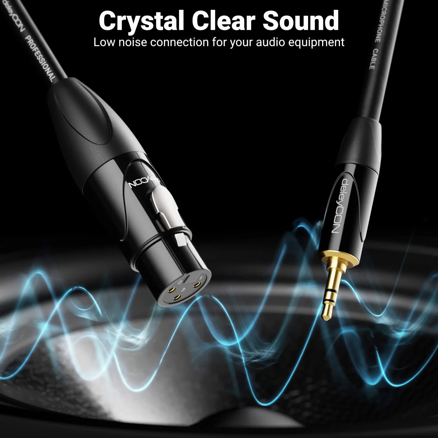 deleyCON 5m XLR na 3,5mm Klinke Stereo Kabel Mikrofonowy Audio Adapter AUC - czysta Miedź OFC AWG24