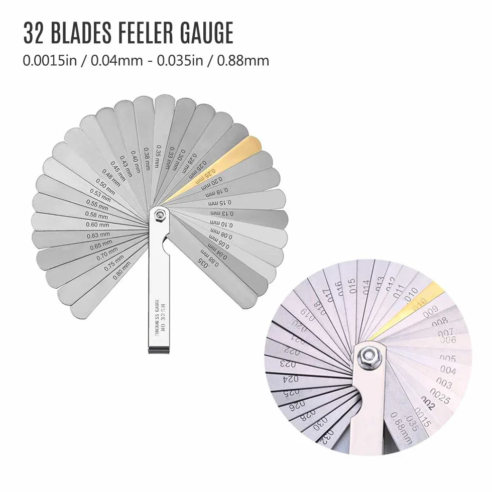 Jeffergarden Zestaw Narzędzi Gitarowych 9 promień Manowy 32 Blades Feeler Gauge Guitar Tool do Naprawy Konserwacji