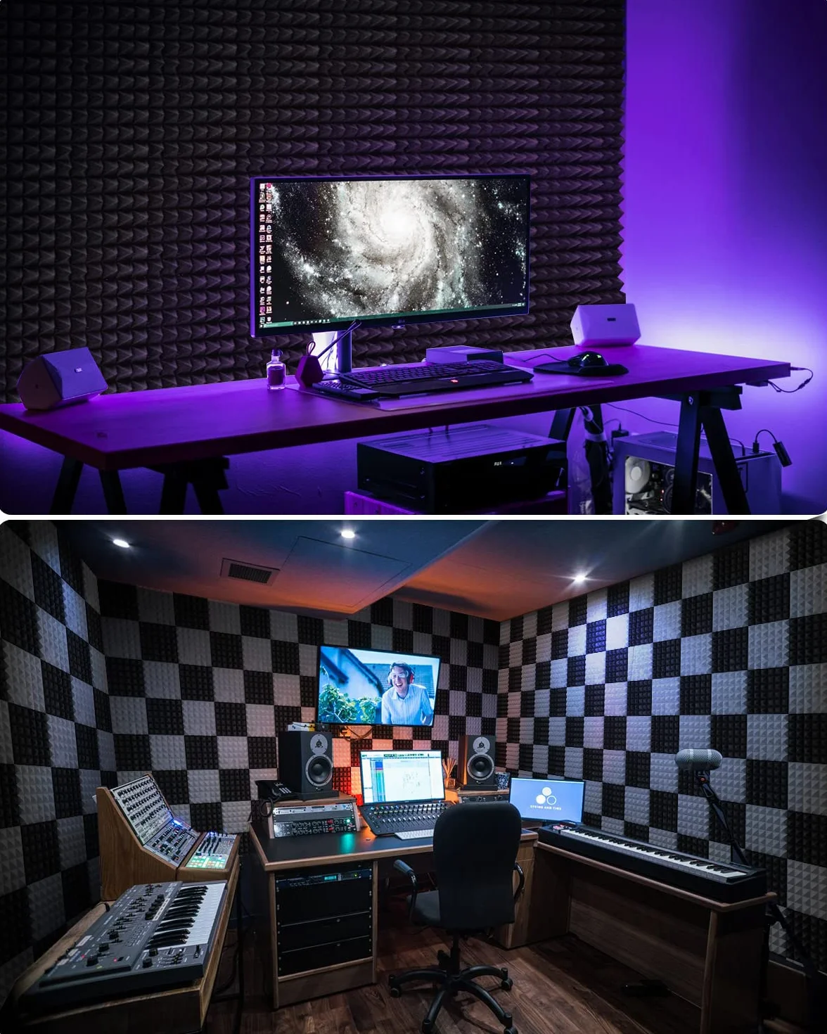Soundsbay 12 sztuk Pianka akustyczna 30 x 30 x 5 cm Panele akustyczne do podcastów, studiów nagraniowych, biur