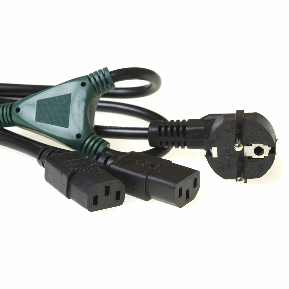 ACT Powercord kabel split wtyczka sieciowa CEE7/7-2 x C13 podział przy: 1,00 m AK5050