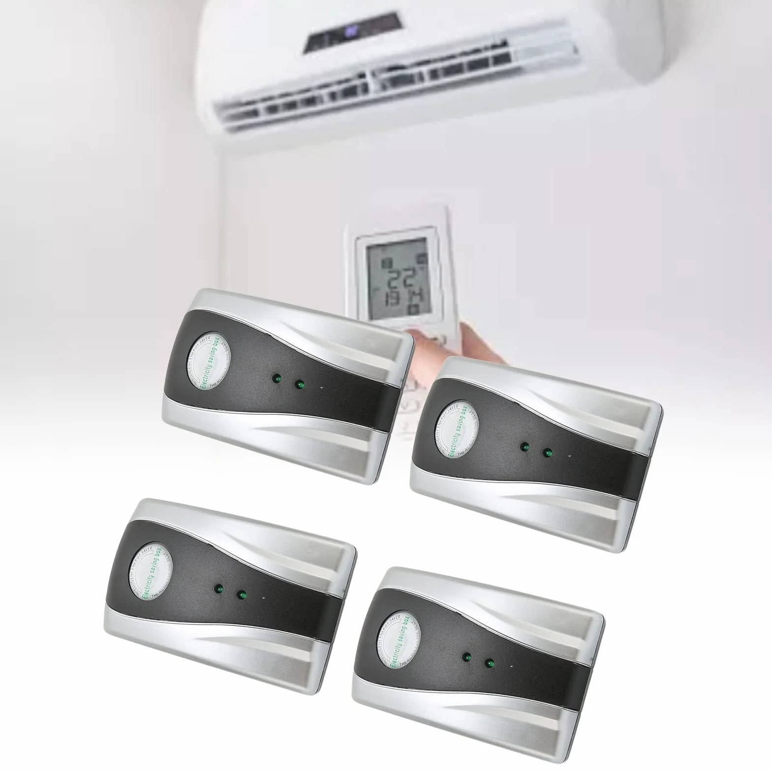 4 szt. Power Saver Energy Saver, 30000 W Smart Electricity Saving Box, AC 90-250 V 30 kW, bezpieczne i niezawodne urządzenie oszczędzające energię, na rynek biurowy
