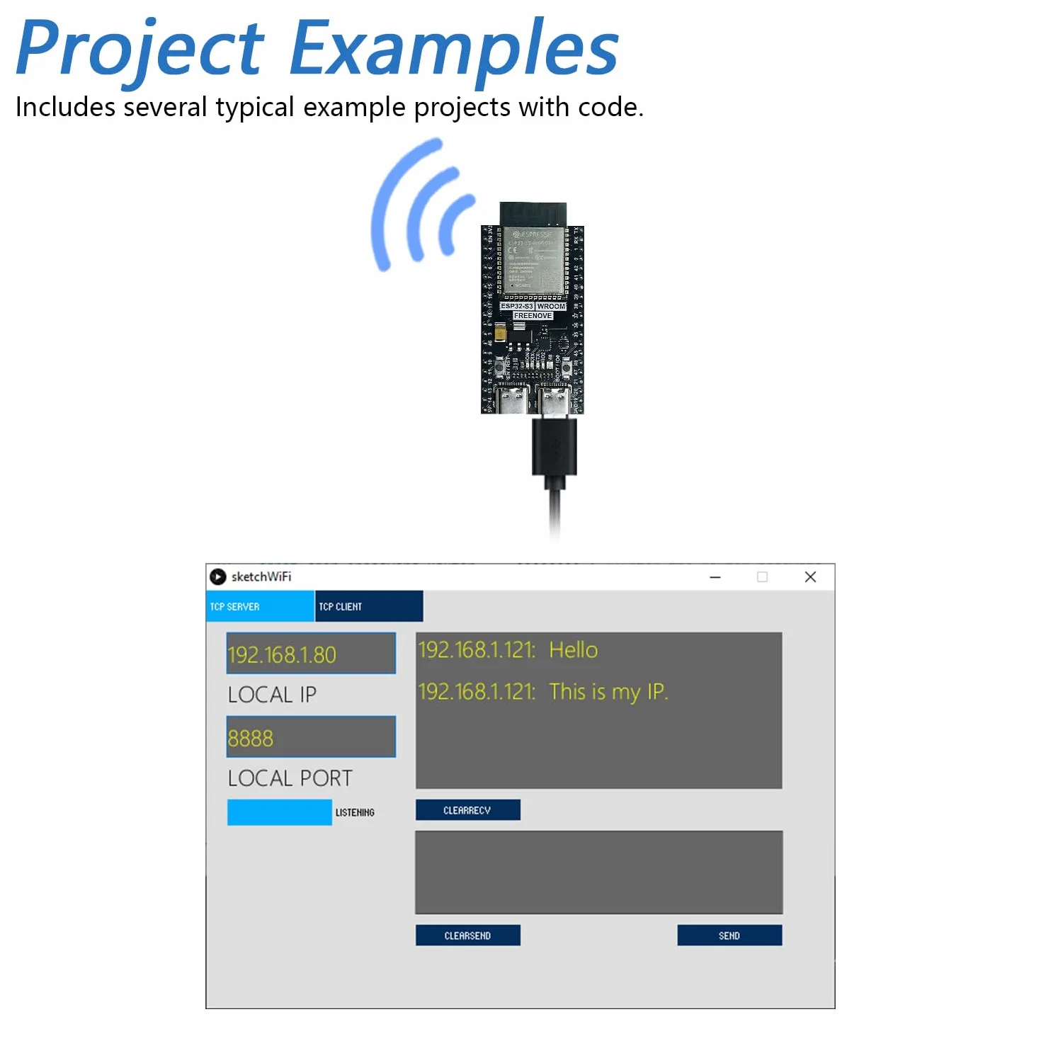 Freenove ESP32-S3 ESP32 S3 Board Lite (2 Pack), Dual-core 32-bit 240 MHz Microcontroller, Onboard Wireless, Python C Code, Example Projects Tutorial