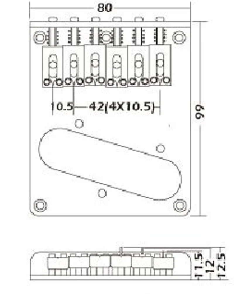 KAISH Chromowany mostek gitarowy Tele Single Coil Bridge do gitary Telecaster/Tele