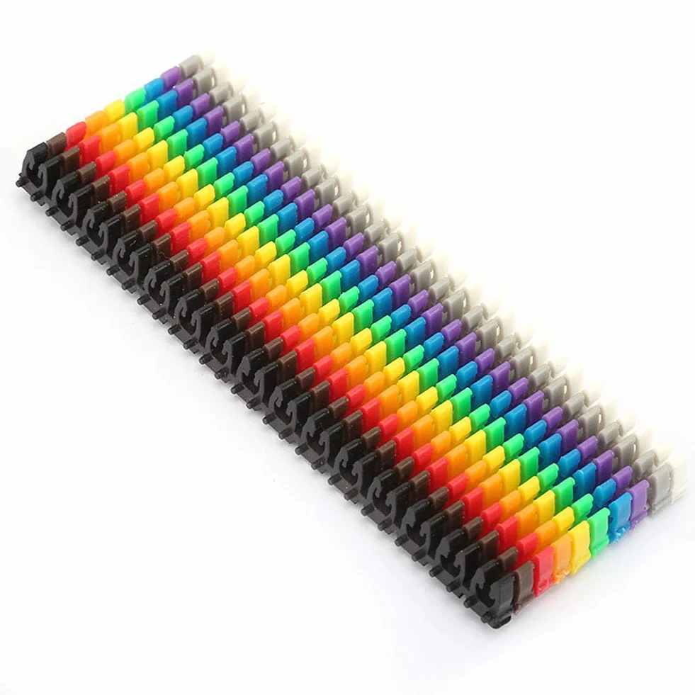 100/150 Szt. 1.5/2.5/4/6mm² Numeracja Drutu Znacznik Cyfrowy Numer Rury Znaczniki Drutu Etykieta Rura Znacznik Kablowy Kolorowy Numer Drutu(150 szt. -1,5 mm 1,5 kwadratowy)