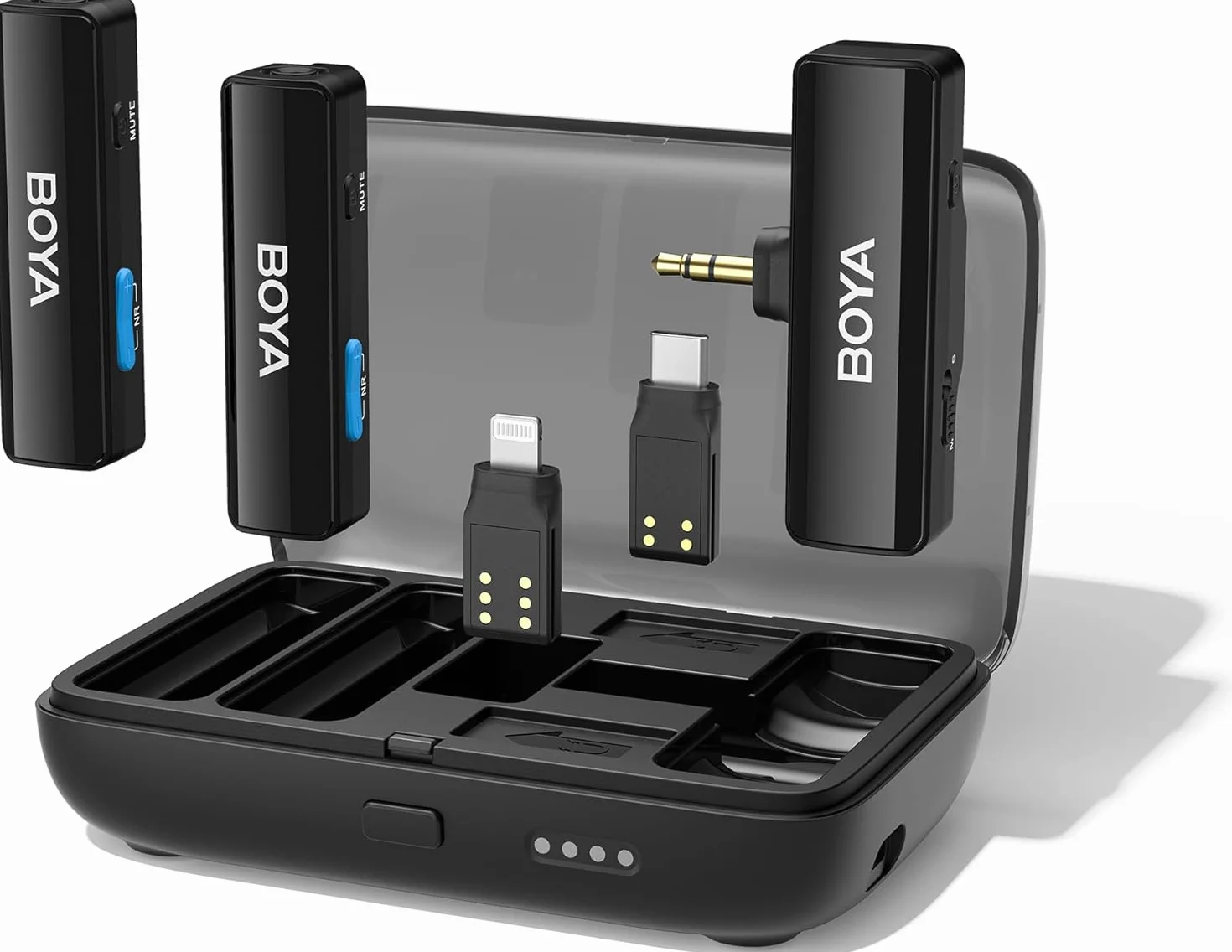 Boya BOYALINK Bezprzewodowy, dwukanałowy system mikrofonu wtykowego Lavalier, 2,4 GHz do smartfonów, lustrzanek cyfrowych, kamkorderów, tabletów, do filmów YouTube, vlogów, podcastów, Facebook, Tiktok