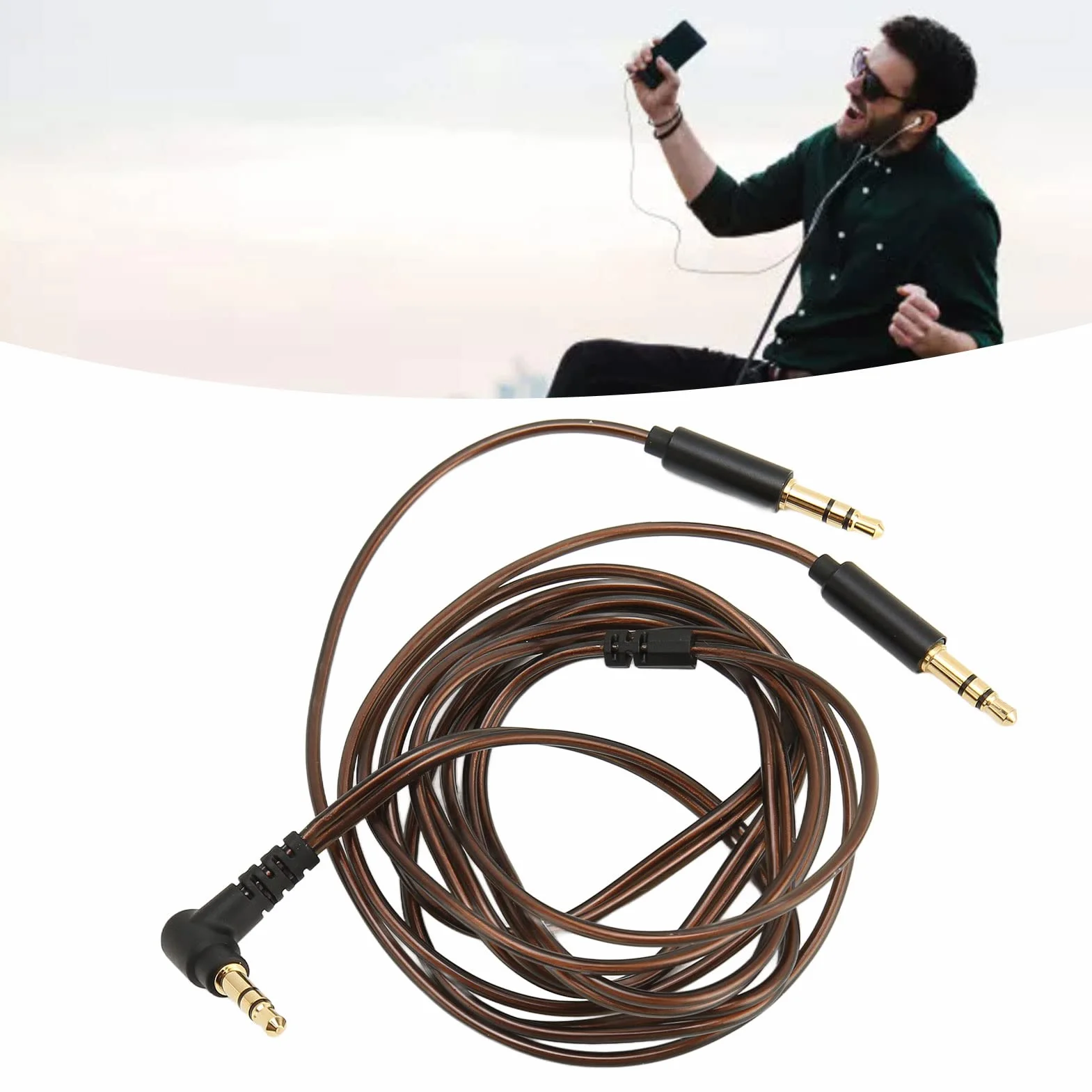 Kabel zamienny do Hifiman Sundara, Arya, Ananda, He400se, Deva Pro, He4xx i innych zestawów słuchawkowych 3,5 mm (wersja 3,5 mm do podwójnego 3,5 mm), 1,2 m