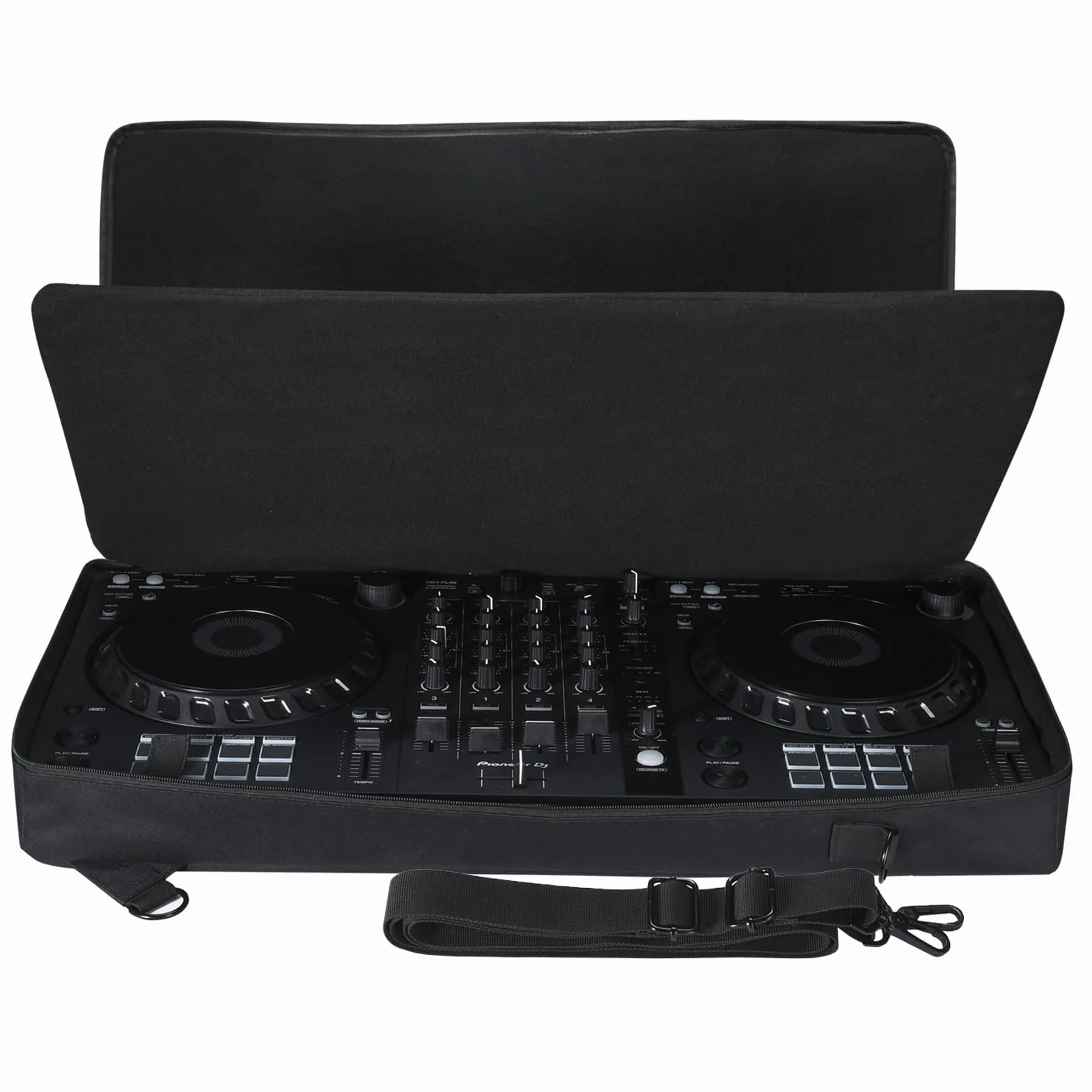 Przenośny kontroler DJ Futerał podróżny Torba na ramię Plecak dla Pioneer DJ DDJ-FLX6/DDJ SX SX2 SX3 kontroler DJ, słuchawki, tablet, kabel, ładowarka, akcesoria (Czarny)