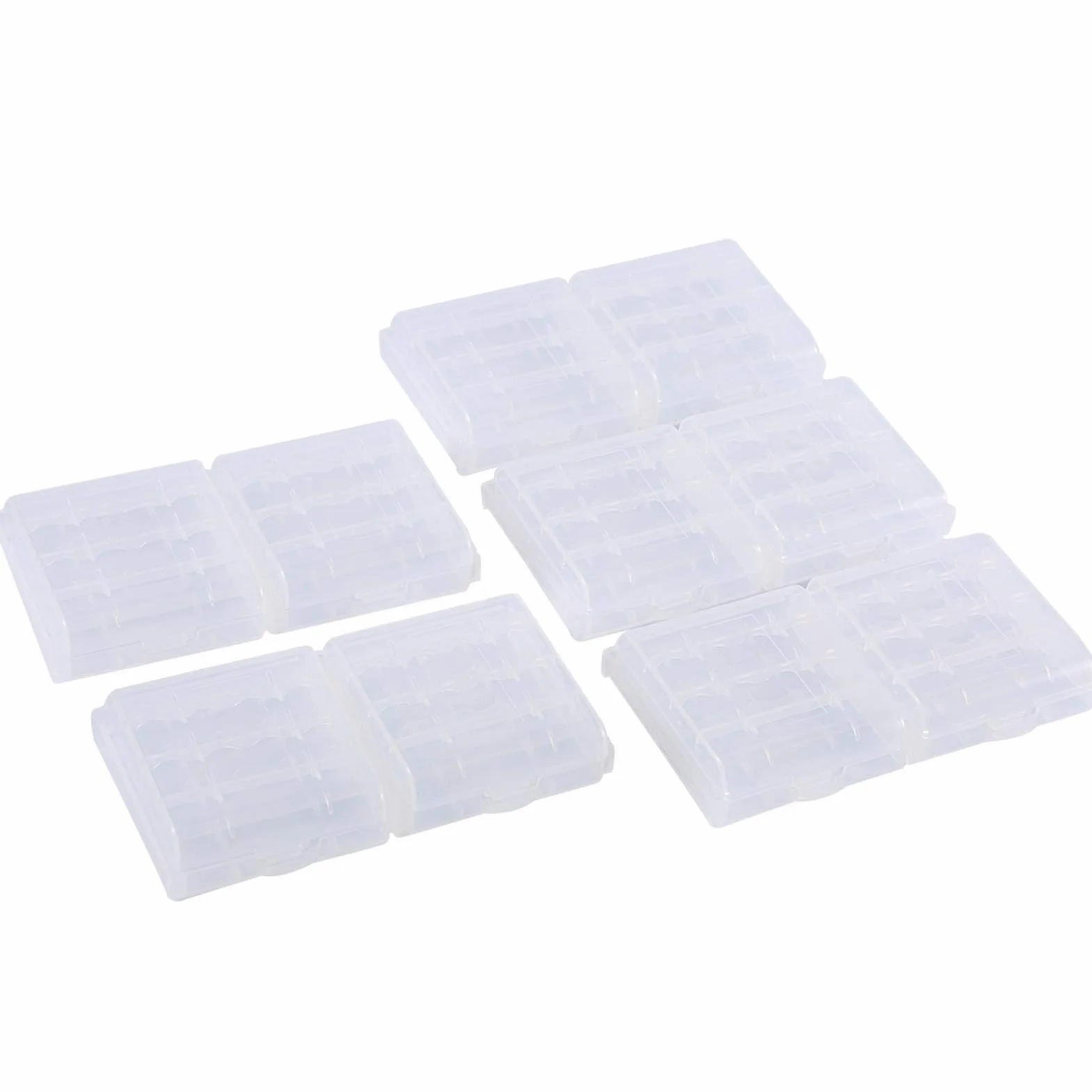 Pudełko do Przechowywania Baterii AA AAA, 10 Szt. Pojemnik do Przechowywania Baterii Pojemnik na Baterie Organizer Box Mieści 4 Szt. Baterii AA lub 5 Szt. AAA Spód Wytrzymały Plastik Przezroczysty