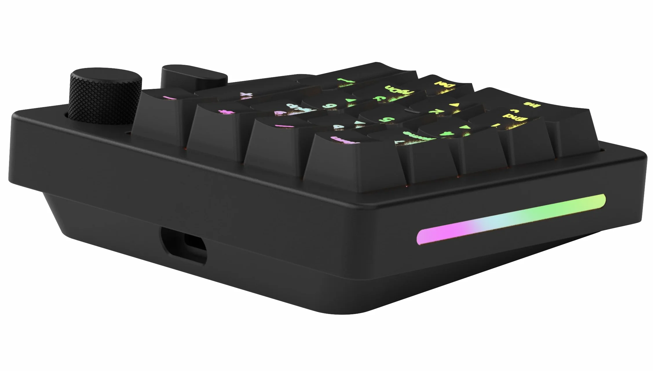 Glorious Gaming GMMK – przewodowo lub bezprzewodowo (Bluetooth), aluminium, suwak do konfiguracji i gałka do obrotów, RGB, 18x ABS doubleshoot – Czarny