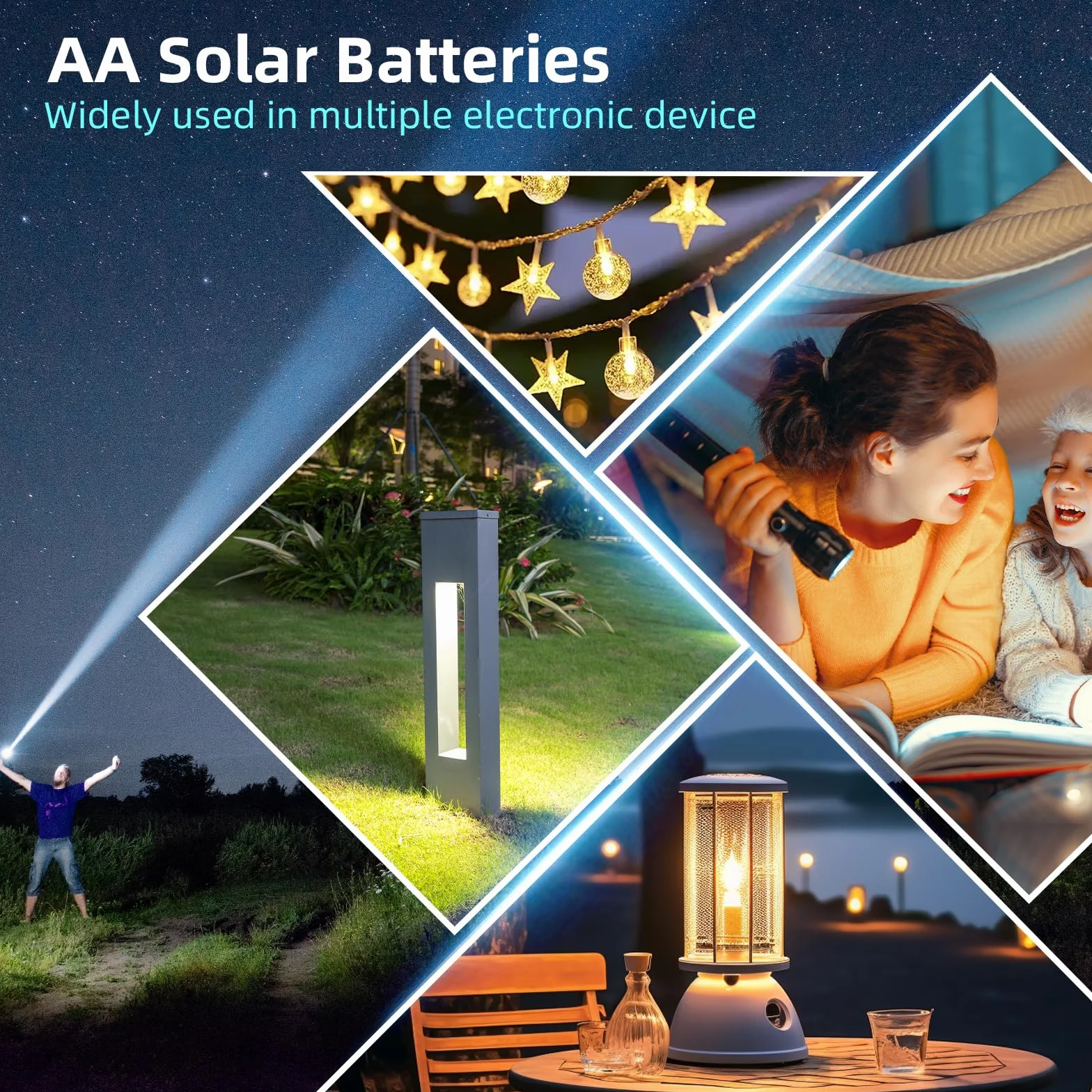 PKCELL AA Akumulatorowe baterie NIMH 1,2V 600mAh do lamp solarnych, zabawek, 12 sztuk