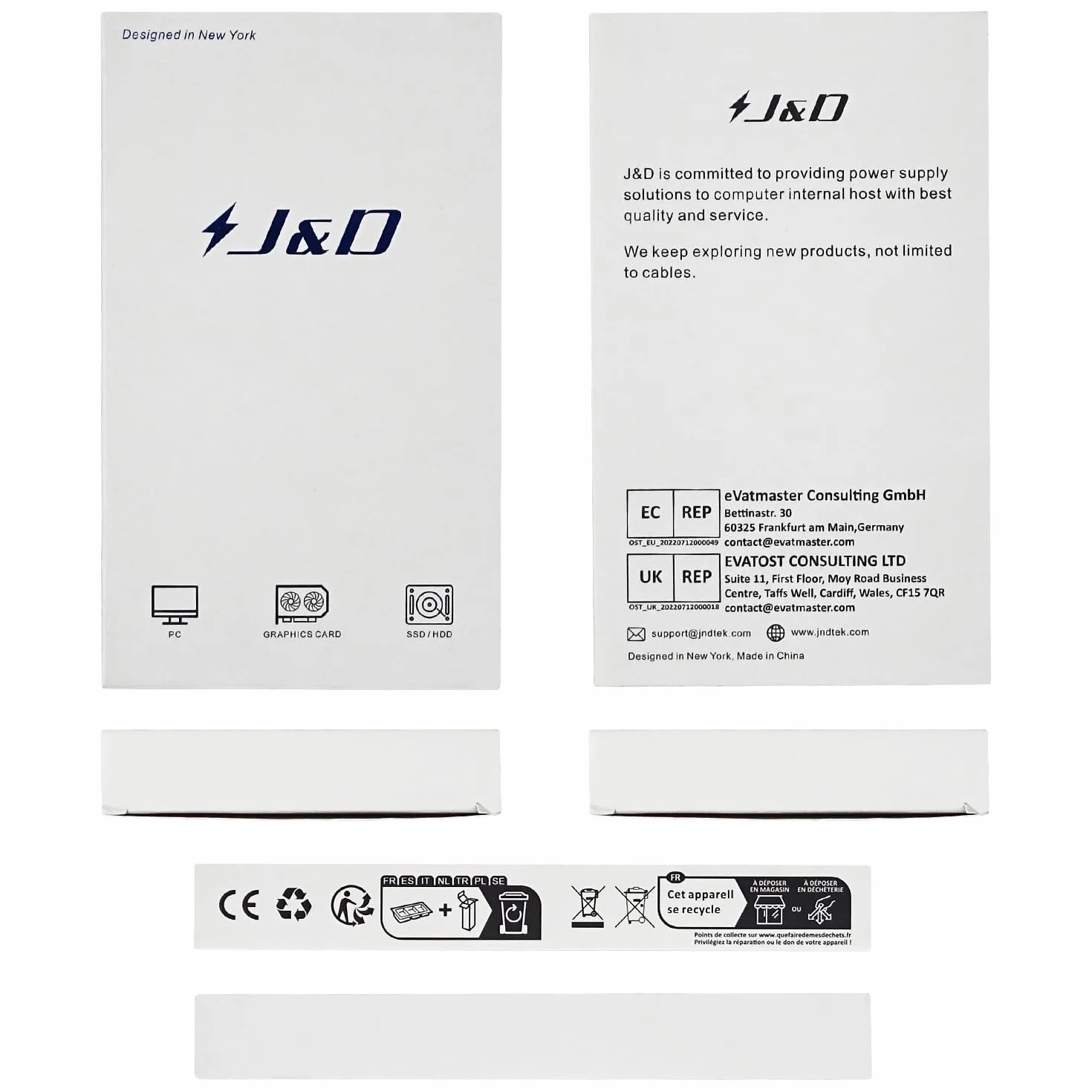 J&D 6-pinowy adapter kabla zasilającego PCIe na 2 x 4-pinowe Molex LP4 (2 sztuki), 6 cali / 15 cm, czarny