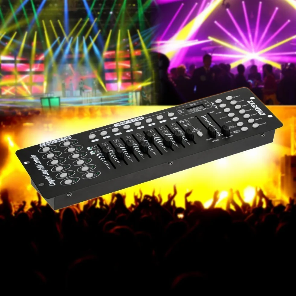 UKing DMX Controller, 192 kanały DMX512, kontroler, konsola, 240 scen, do mini kontrolera DMX, pulpitu świetlnego, na imprezę, DJ, dyskotekę, ruchoma głowicę świetlną, lampę, wyposażenie operatora