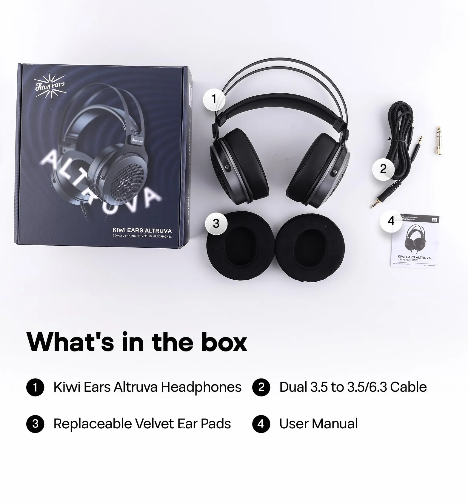 Linsoul Kiwi Ears Altruva słuchawki nauszne Hi-Fi 50mm dynamiczny przetwornik monitorujące przewodowe gamingowe otwarte stereo