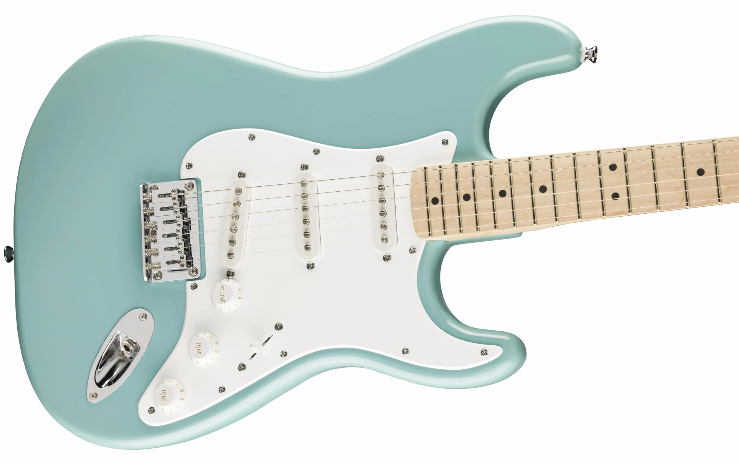 Squier by Fender Limited Edition Sonic® Stratocaster® gitara elektryczna HT, podstrunnica klonowa, biała deska do gry w piłkę, tropikalny turkus