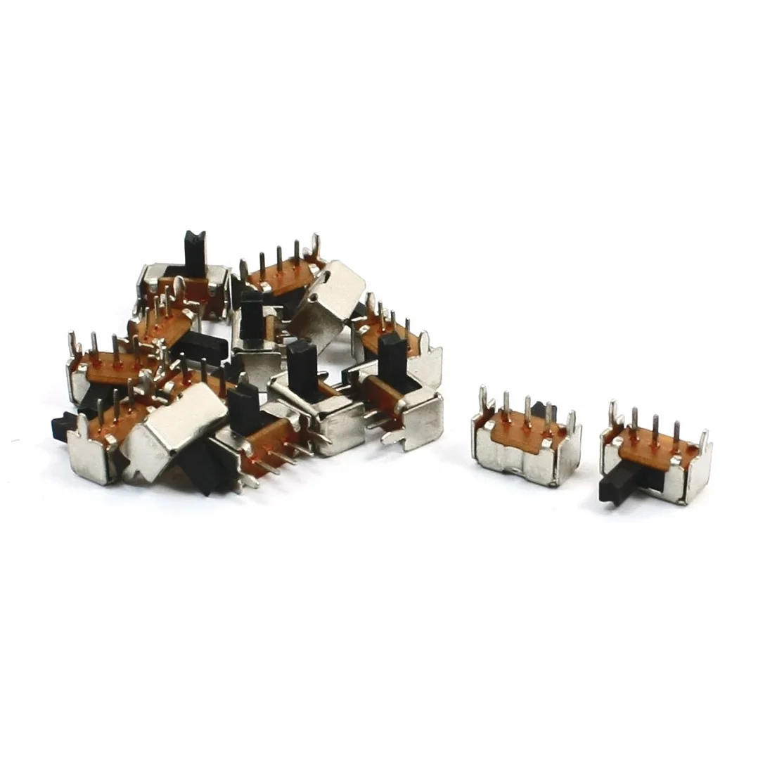 15 sztuk 3-pinowe 2 pozycje SPDT panel PCB poziomy przełącznik suwakowy