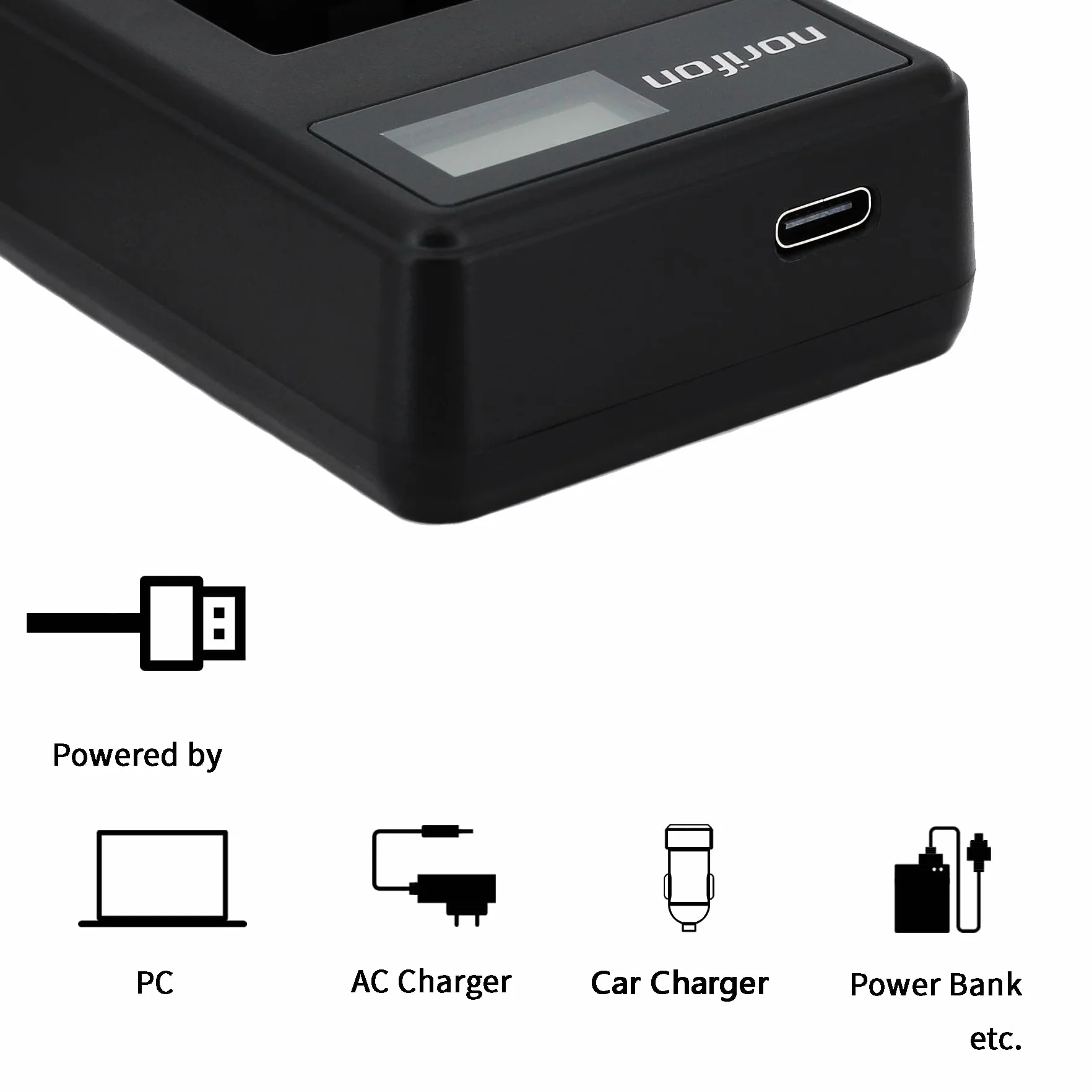 Norifon NP-BX1 Dwukanałowa LCD USB Ładowarka do Sony Cyber-shot DSC-RX100, DSC-RX100 II, DSC-RX100 III, DSC-HX90V, DSC-WX350, DSC-WX500, HDR-AS15 Aparat i nie tylko