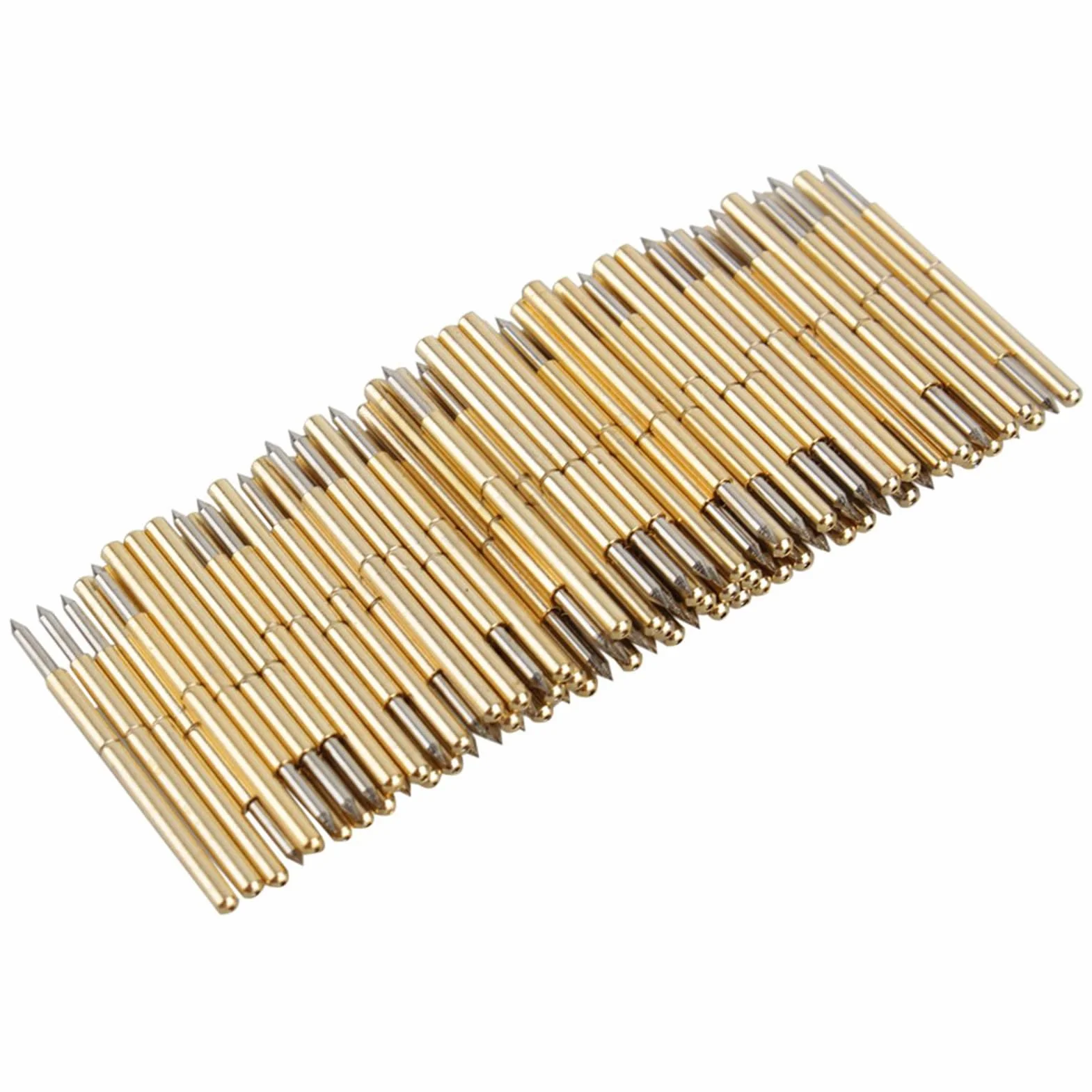Keenso Sprężynowe sondy testowe, 100 szt. P75-B1Spring Round Pogo Pin 3A Głowica stożkowa 1,02 mm Naparstek Sonda stykowa do PCB Circuit Board Wire Wrap, Domyślnie