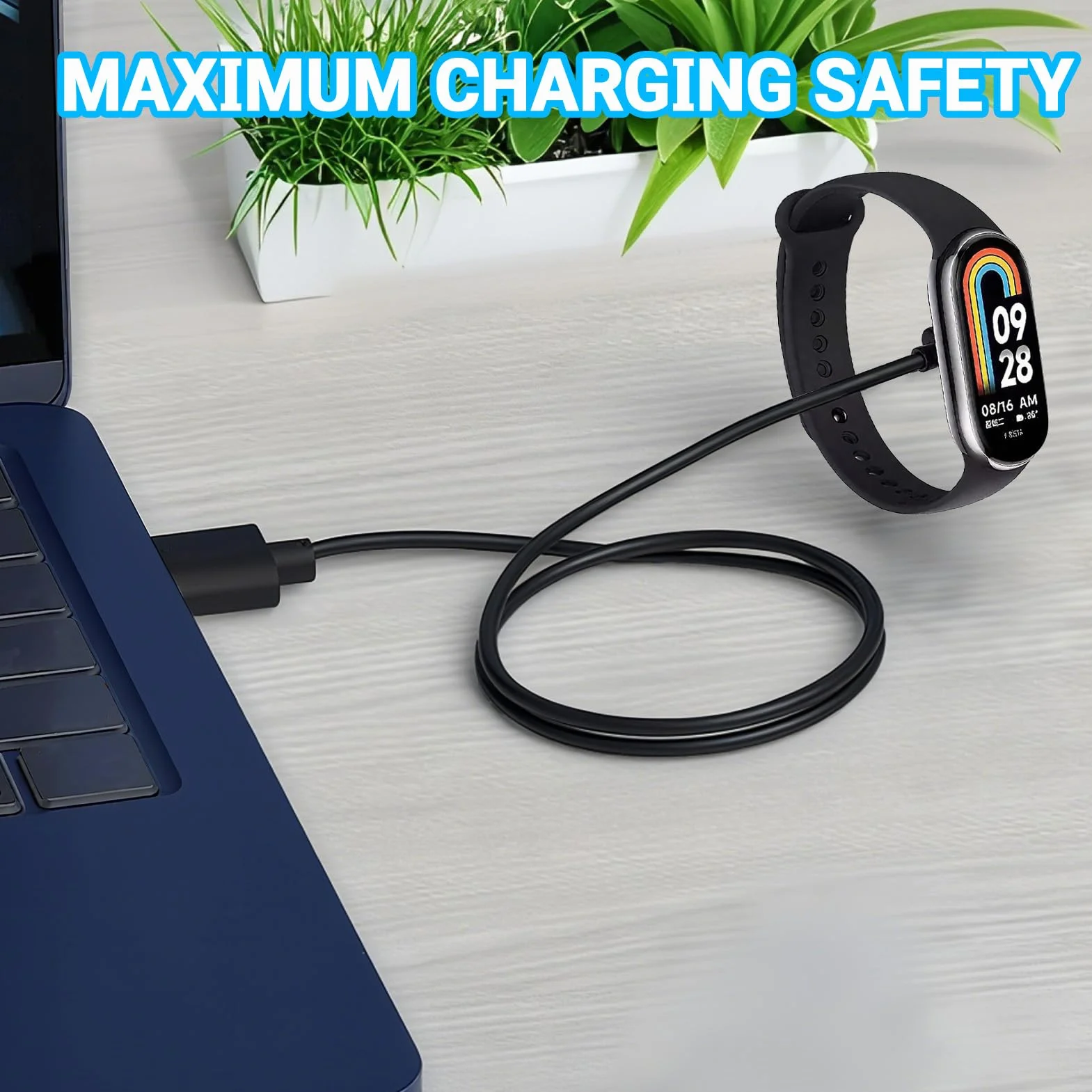 2 kable do ładowarki zegarka do zegarka Redmi Watch 5/5 Active/5 Lite/4/3 Active/3 Lite, 1 m kabel USB do ładowania kompatybilny z Xiaomi Smart Band 9/9 pro/8/8 Pro, USB 5 V 1A, szybkie ładowanie