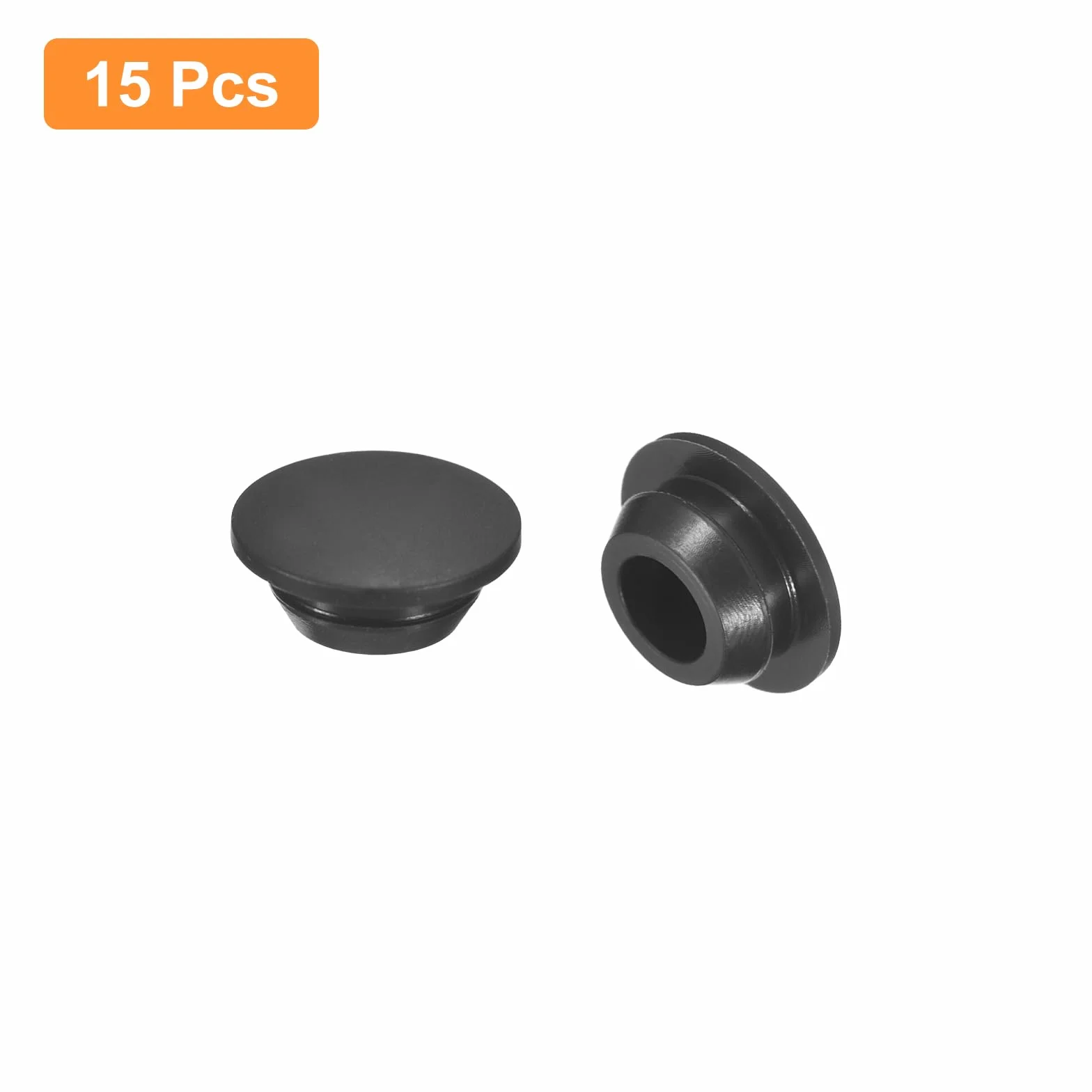 QUARKZMAN 15 sztuk silikonowych zatyczek, okrągłych gumowych zatyczek do wkręcania w otwory 10-10,5 mm, wodoodporne zatyczki do rur metalowych, końcówki meblowe, czarne wkładki