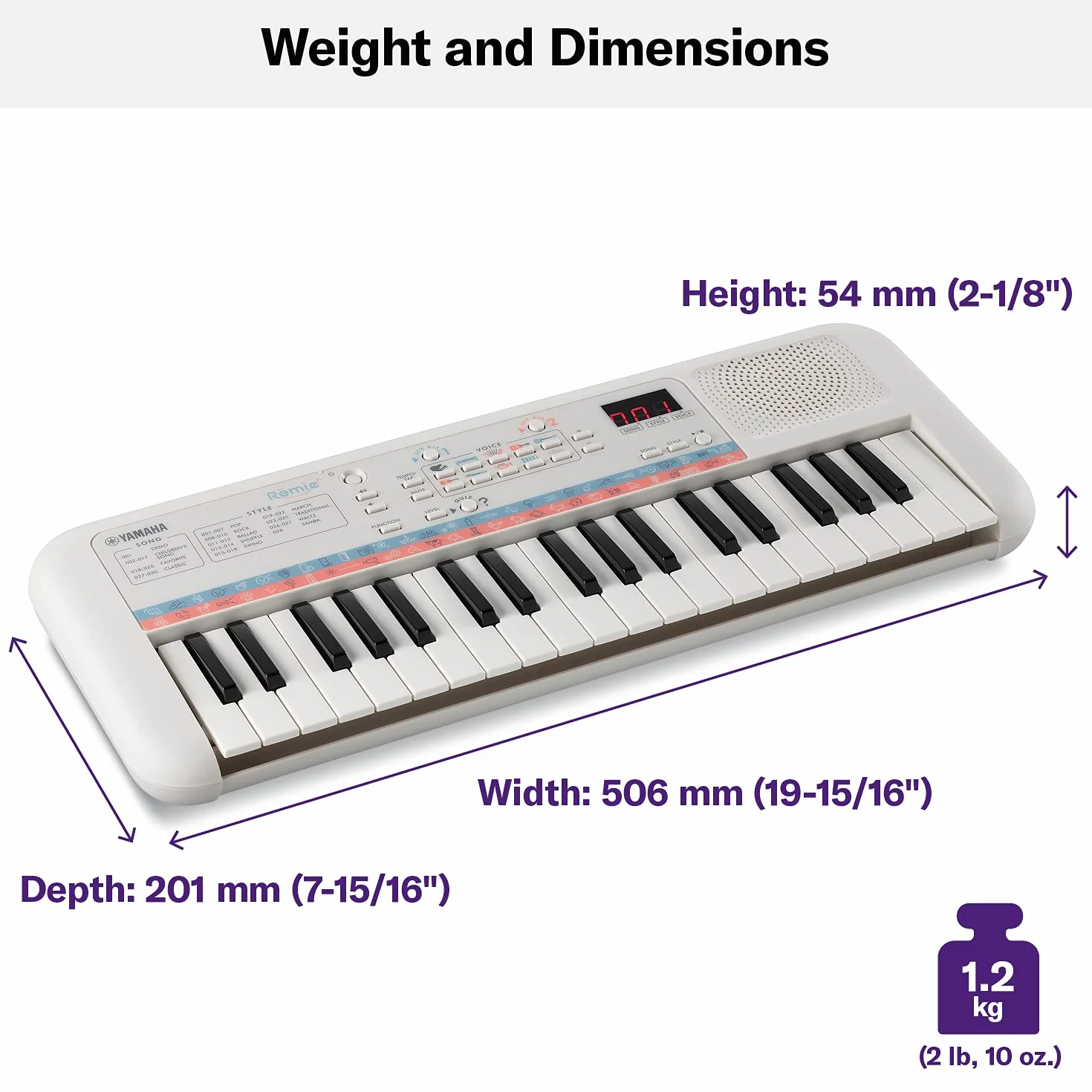 Yamaha Remie Pss-E30 Mini Keyboard, Biały, 37 Klawiszy