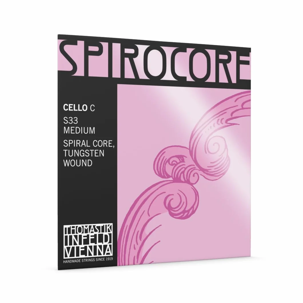 Thomastik Einzelsaite für Cello 4/4 Spirocore - C-Saite Spiralseilkern, Wolfram umsponnen, mittel