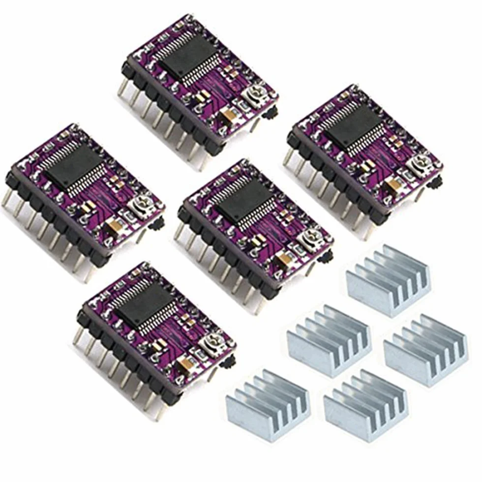 Hailege 5 szt. DRV8825 moduł napędowy silnika krokowego do drukarki 3D RepRap 4 RAMPS1.4 StepStick Odpowiedni dla silników krokowych 8,2V~45V 2,5A