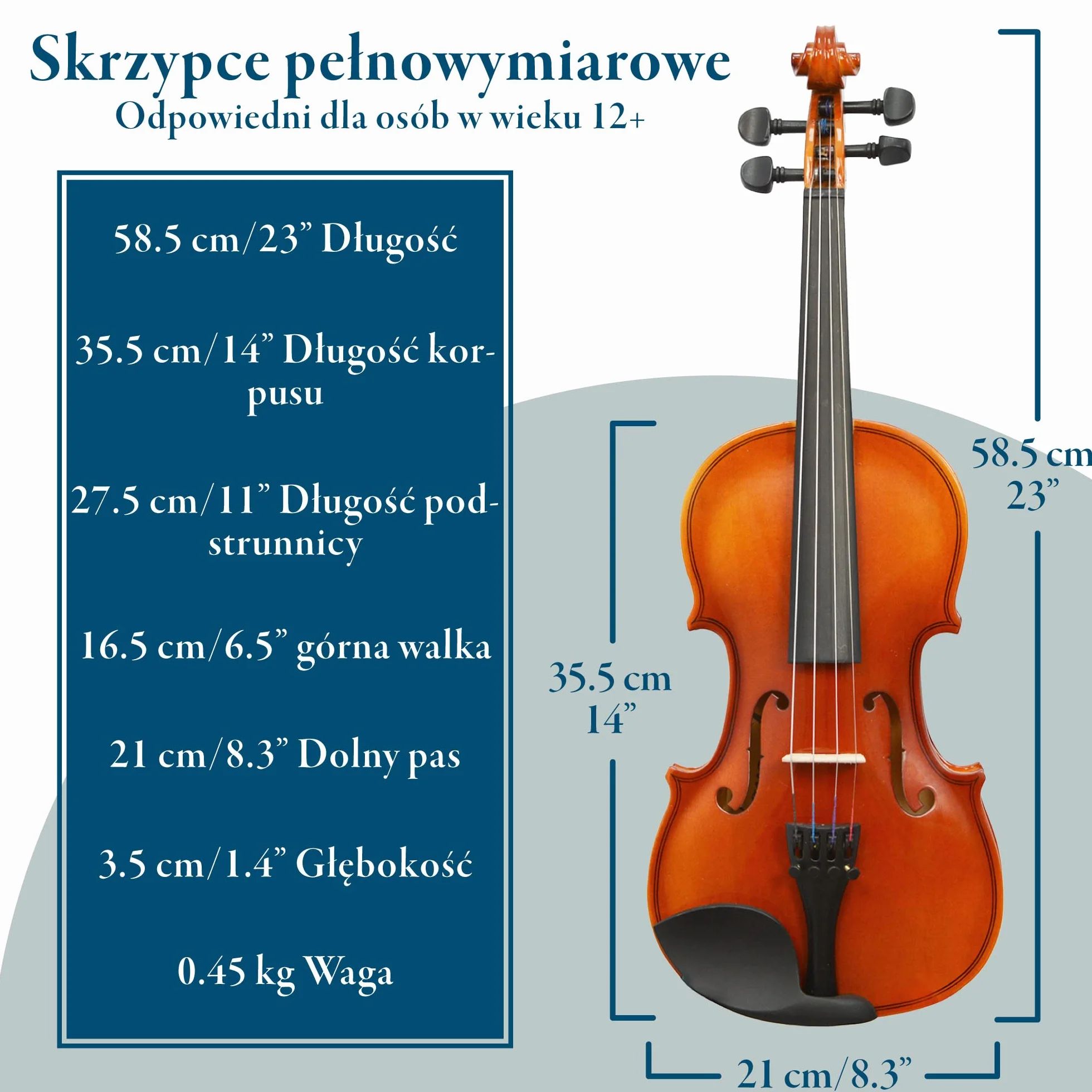 Forenza Uno Series 4/4 pełnowymiarowy strój skrzypcowy dla początkujących z lekką twardą obudową, drewnianym łukiem, kalafonią, stalowymi strunami rdzeniowymi