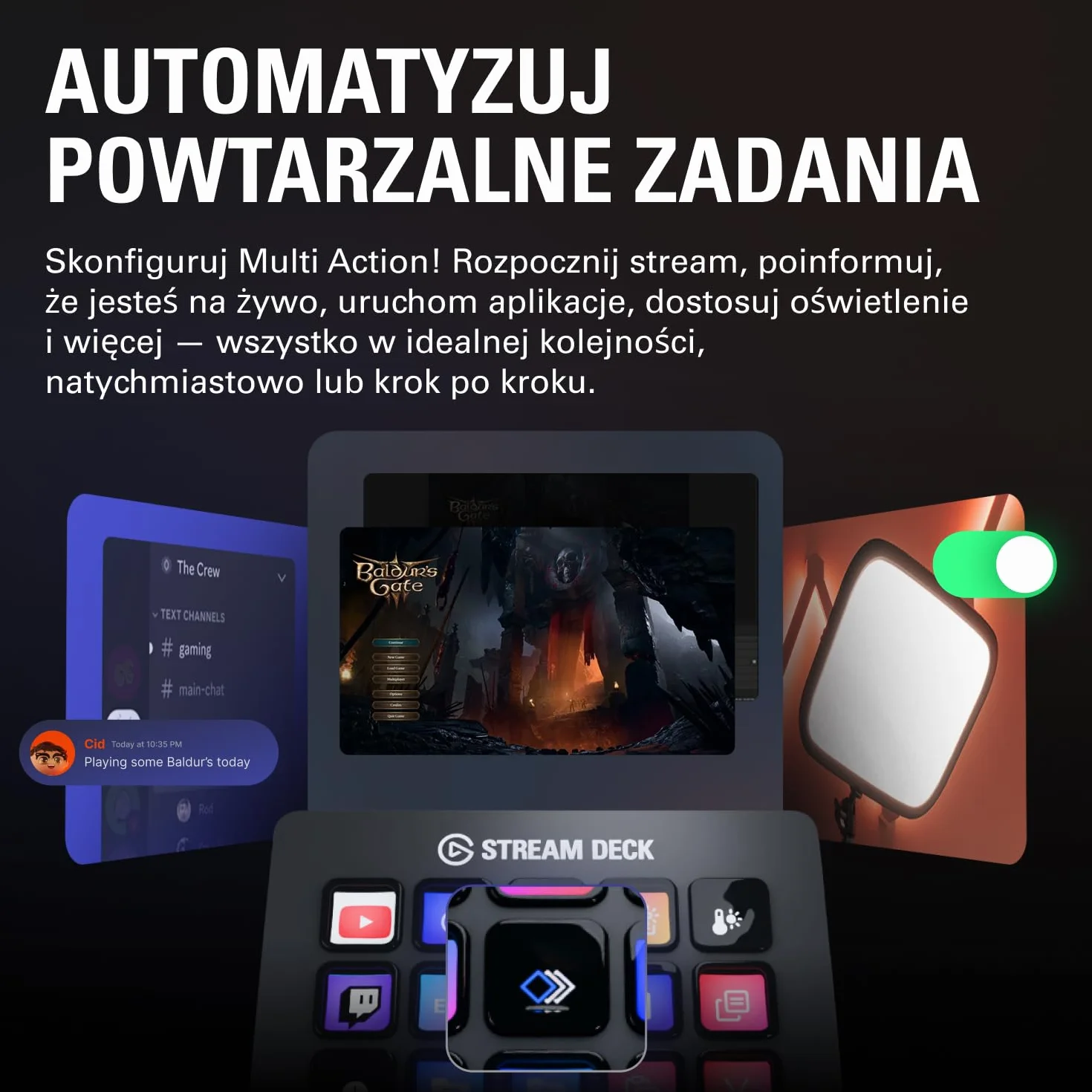 Elgato Stream Deck MK.2 – kontroler do studia, 15 klawiszy makro, wyzwalanie działań w aplikacjach i oprogramowaniu,takim jak OBS, Twitch ​i YouTube, działa z komputerami Mac i PC