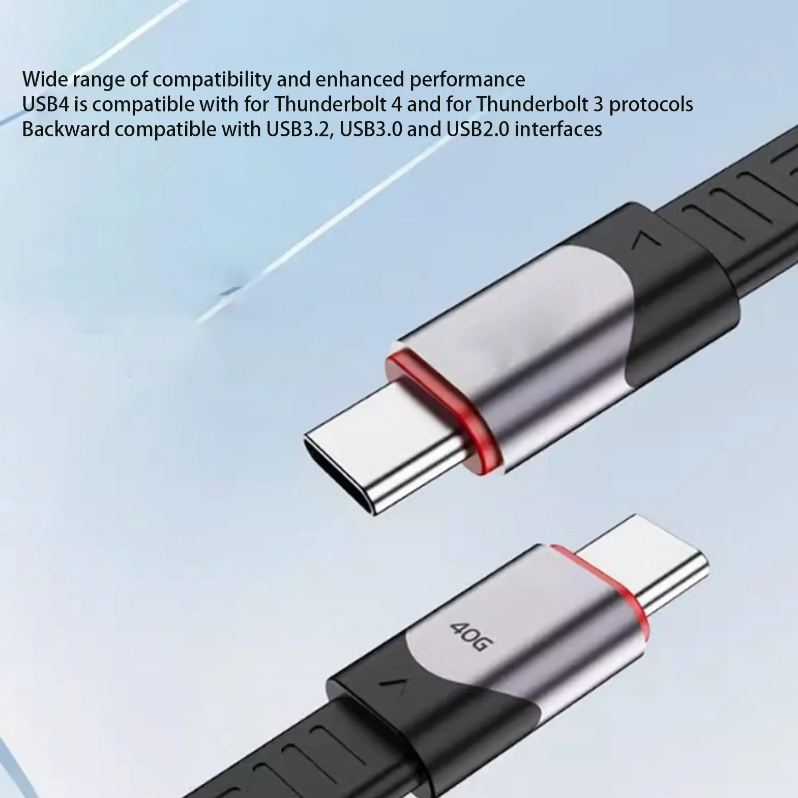 Kabel do Transmisji Danych USB 4.0, Przewód Męski na Męski Typu C do 4/3, Szybkie ładowanie PD60W, szybkość Transferu 40 Gb/s