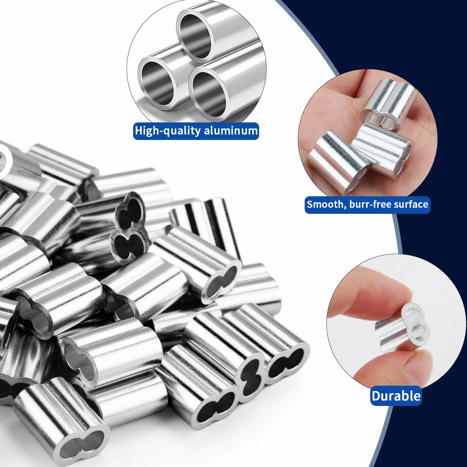 60 sztuk zacisków linowych 4 mm, tuleje zaciskowe, zaciski zaciskowe, linka gumowa, do przyczepy, liny do plandek, liny ekspandera, tuleje zaciskowe, tuleje zaciskowe, tuleje zaciskowe, tuleje