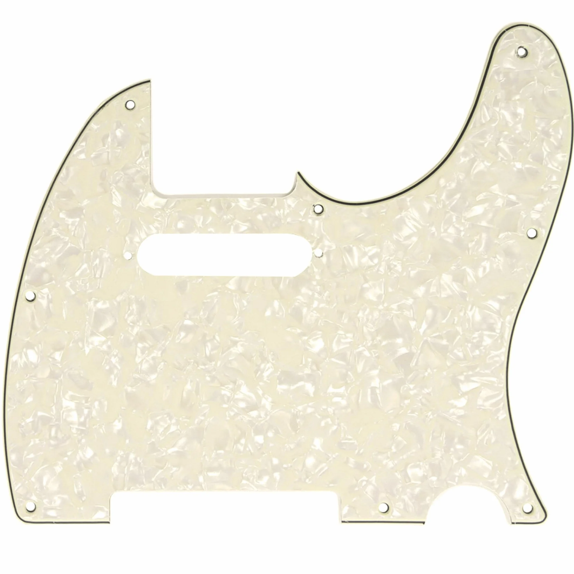 Musiclily 8 Otworów Pickguard Tele Płyta Maskownica do Gitary Fender USA/Mexican Standard Telecaster typ Nowoczesnym, 4-warstwowy Parchment Pearl