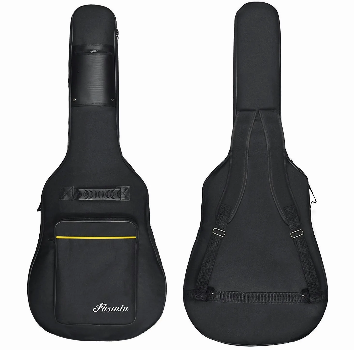 Pokrowiec na gitarę 104 cm, podwójny regulowany pasek na ramię, torba na gitarę akustyczną, wodoodporna tkanina Oxford, podkładka z gąbki o grubości 0,8 cm, czarna
