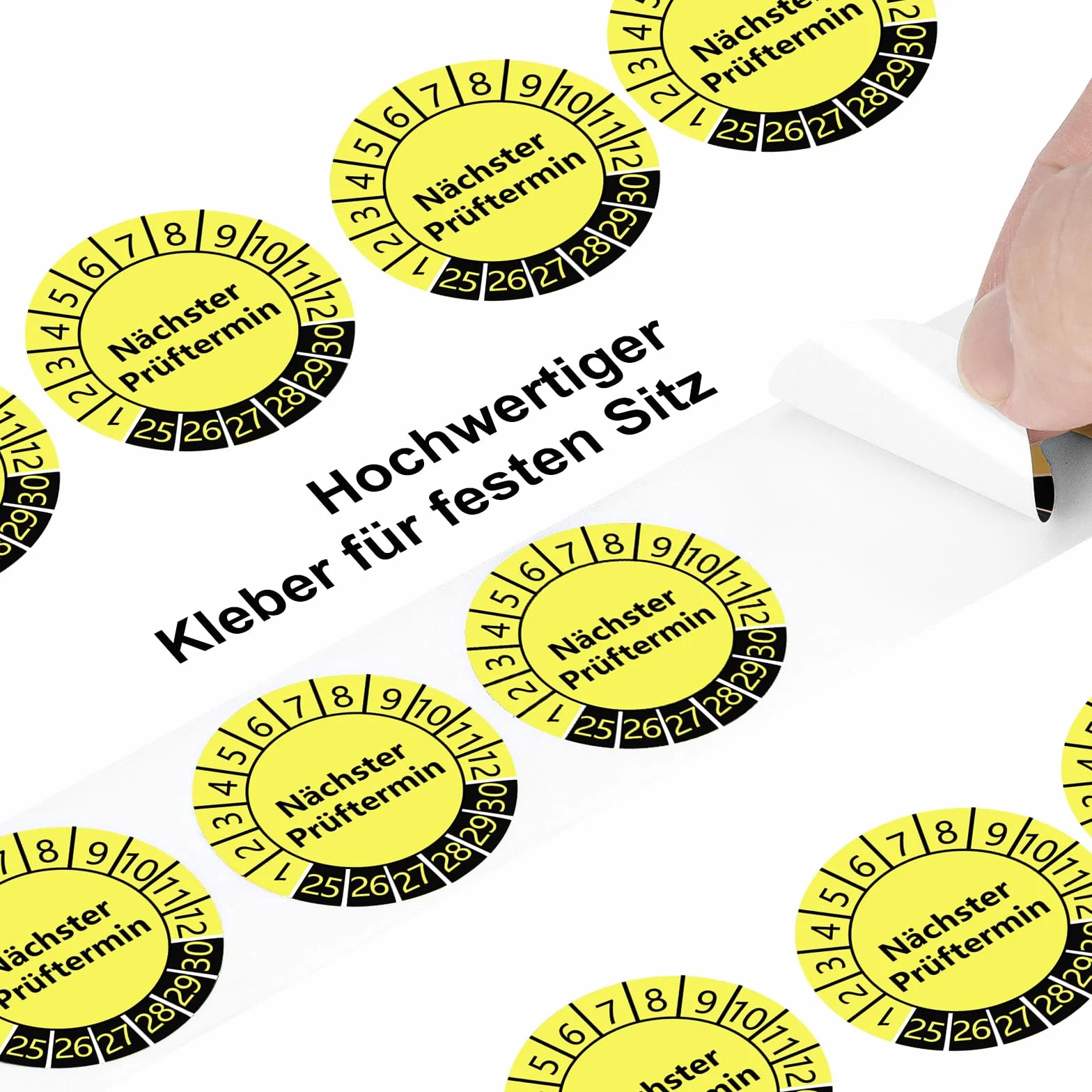 100 sztuk plakietek kontrolnych na następny termin kontrolny 30 mm roczna plakietka kontrolna 2025-2030 żółte pieczęć kontrolna urządzenia elektryczne Wieloletnie tabliczki kontrolne polichlorek