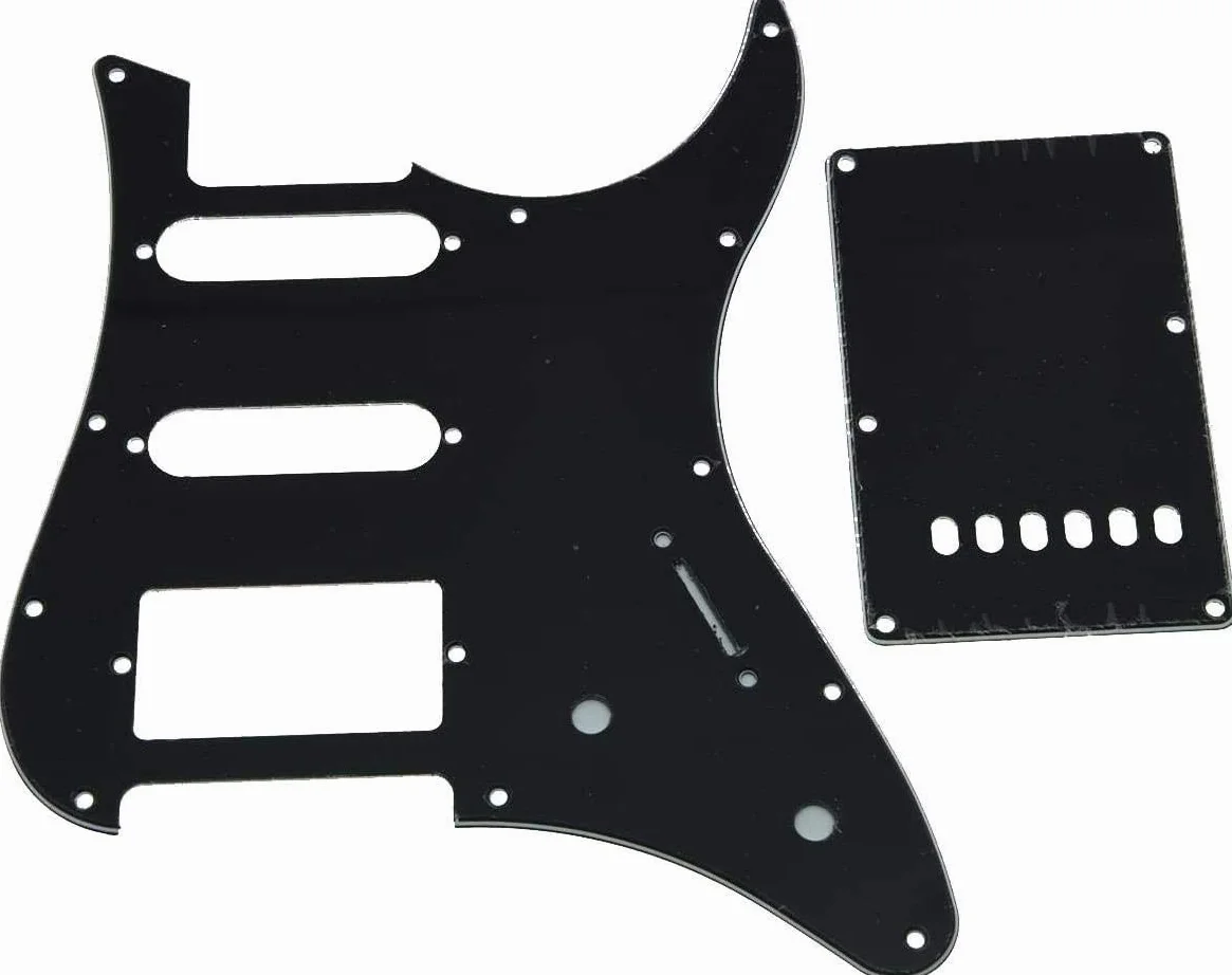 Dopro Gitara HSS Pickguard i Tremolo Trem Cover Tylna płyta pasuje do gitary Yamaha PACIFICA czarna 3-warstwowa