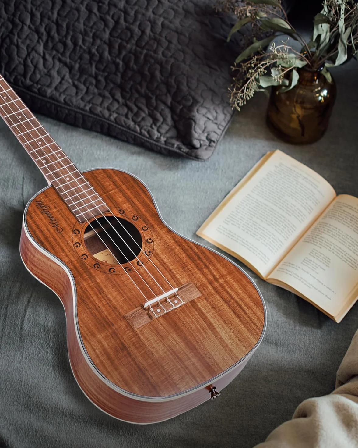 Winzz Ukulele barytonowe 76 cm KOA zestaw dla początkujących profesjonalistów naturalny matowy