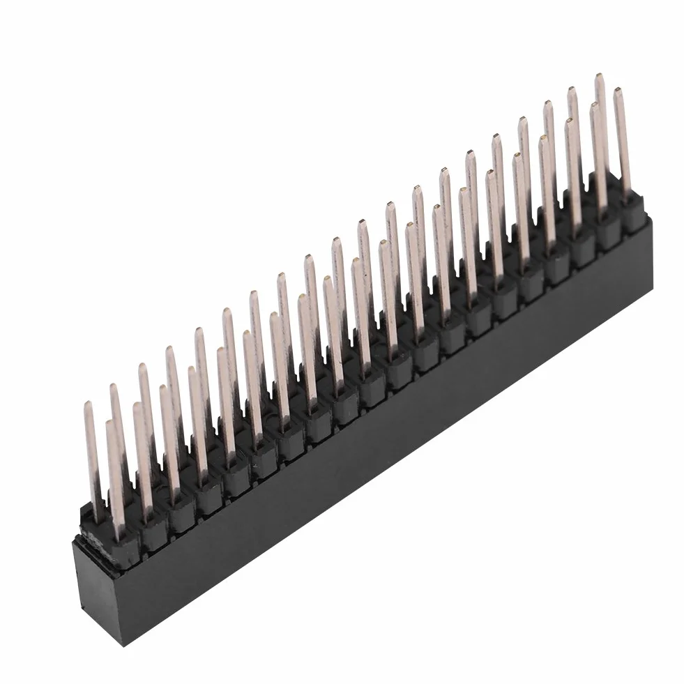 3 szt. 2 x 20 pinów 18 mm dwurzędowa męska nagłówek 2 x 20 54 m ekstra wysokie żeńskie 3 szt. nagłówki wtykowe 2,54 mm żeńskie nagłówki krótkie rzędowe dla bardzo wysokich podwójnych rzędów