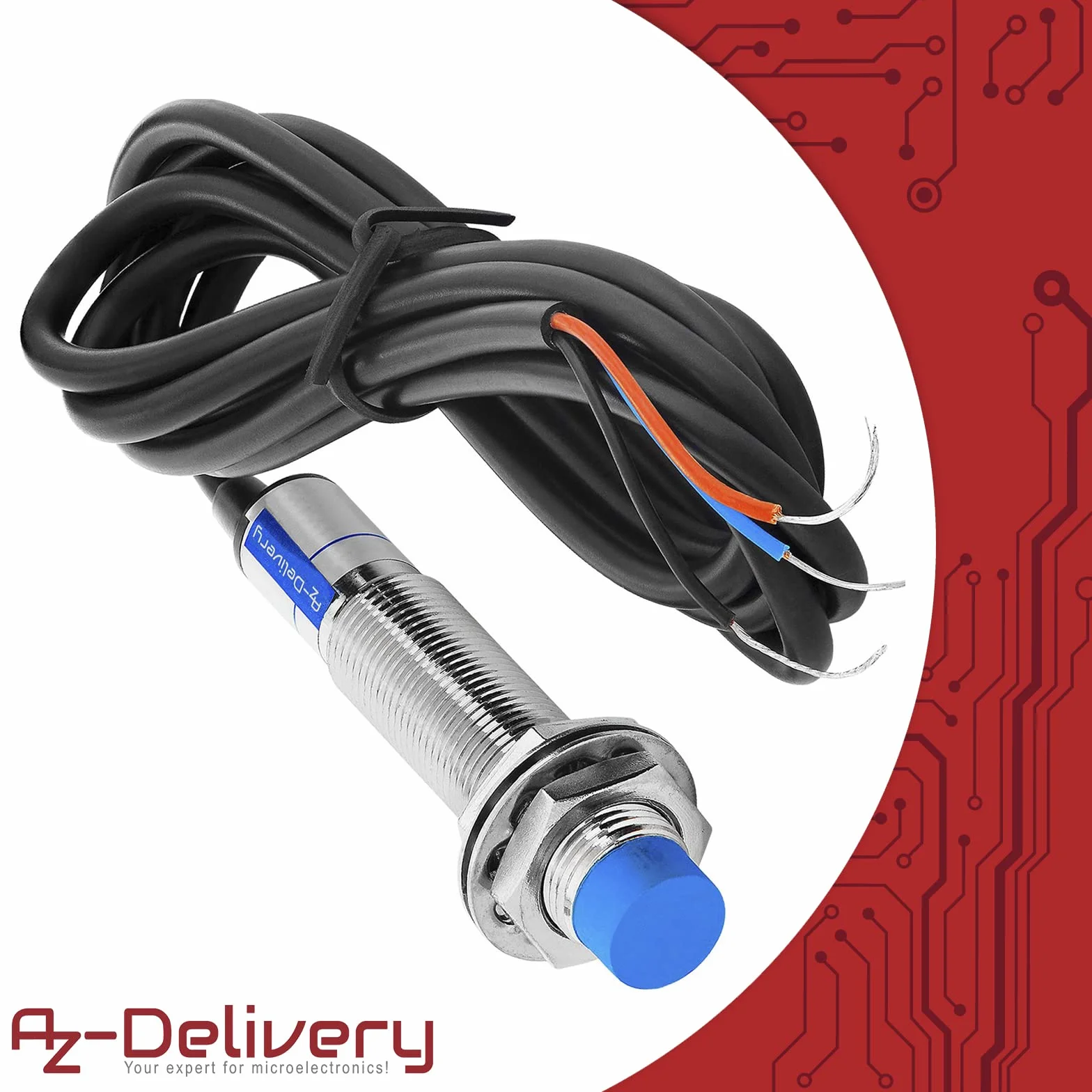 AZDelivery LJ12 A3-4-Z/BX czujnik zbliżeniowy/przełącznik kompatybilny indukcyjnie kompatybilny z Arduino i Raspberry Pi wraz z E-Book!