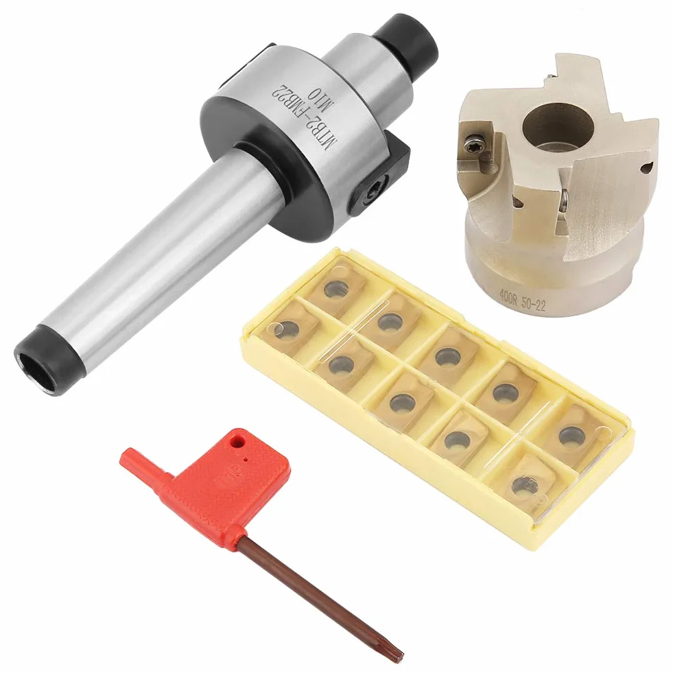 Frez Czołowy, Przedłużenie z Chwytem Prostym MT2-FMB22 +400R -50-22 Głowica Frezarska z 10 Ostrzami CNC Apmt1604, Narzędzia Tokarskie