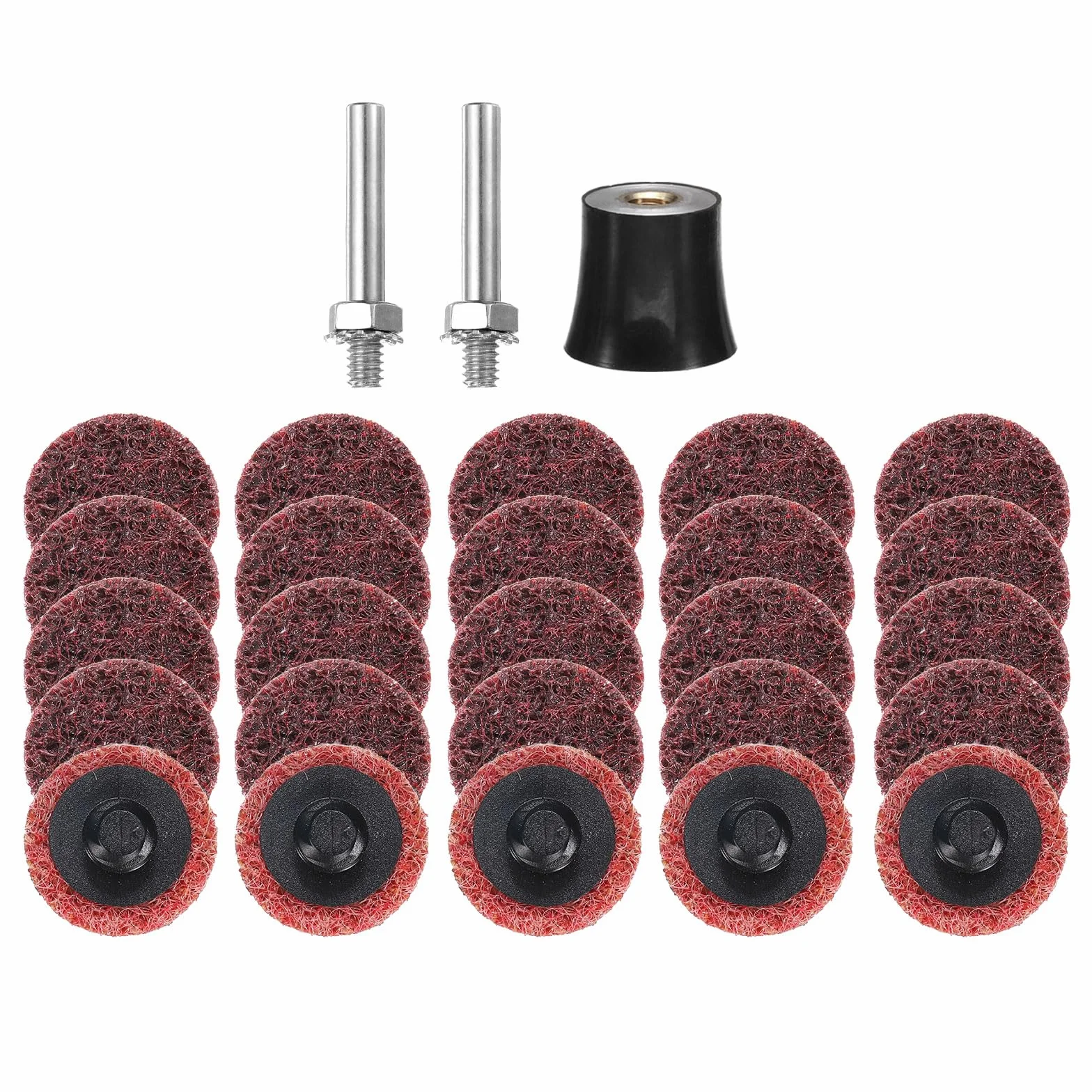QUARKZMAN 27 szt. tarcze do szybkiego wymiany zestaw 1" Roll Lock krążki szlifierskie z uchwytem na podkładkę trzpieniową 1/4", średnia ziarnistość, tarcza do kondycjonowania powierzchni do