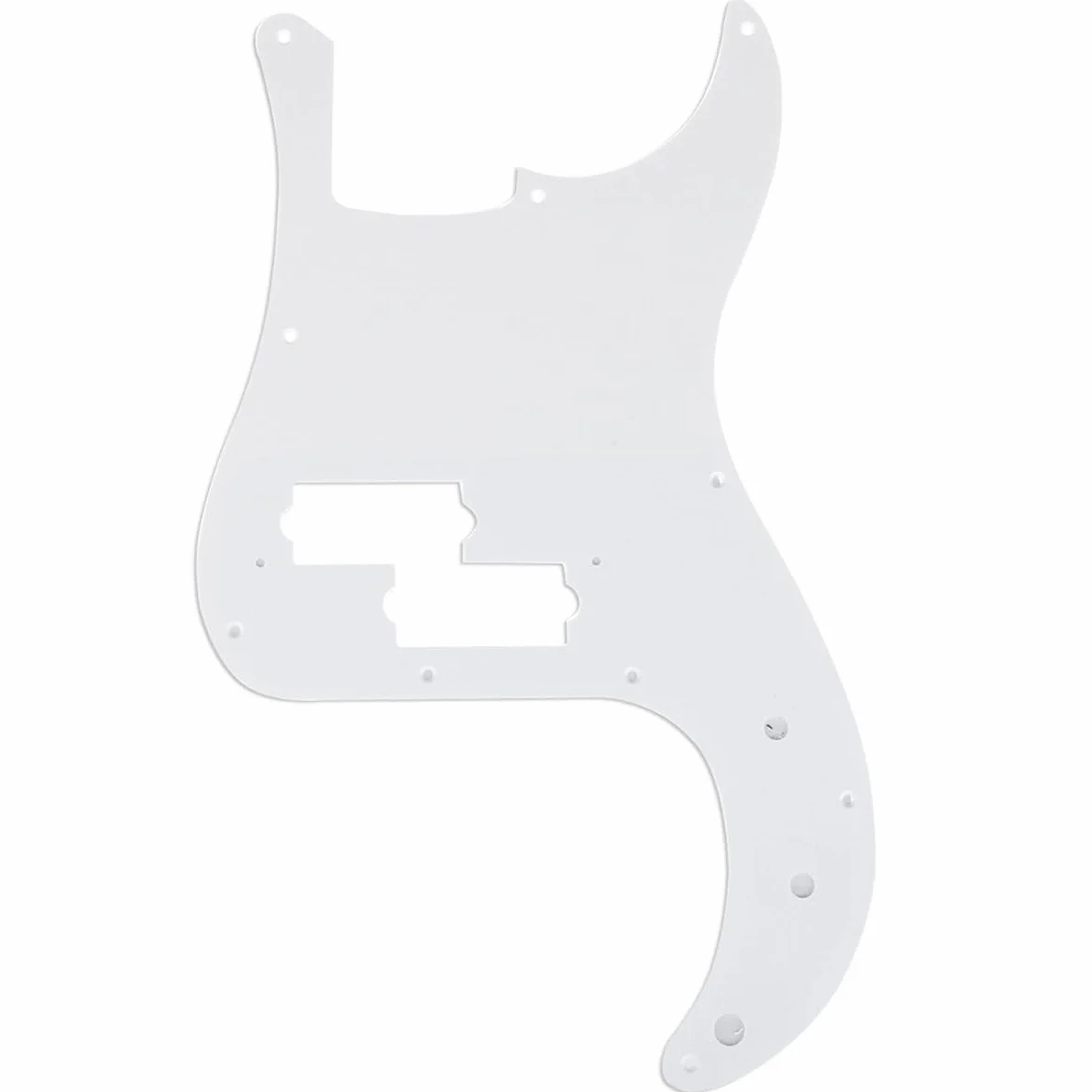 Musiclily Pro 10 Otworów P Bass Pickguard Maskownica do Gitary Basowej 4-strunowy Fender Japan Precision Bass, 1-warstwowy Biały