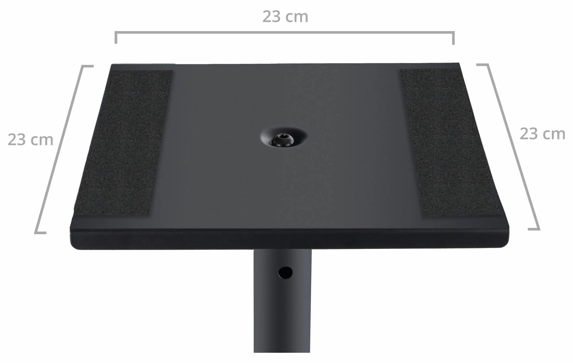 Pronomic SLS-10 statyw do monitora studyjnego (regulacja wysokości od 80 cm do 130 cm, trójkątna podstawa, gumowe nóżki, kolce z kolcami, stal, płyta nośna z gumowymi paskami) czarny malowany proszkowo