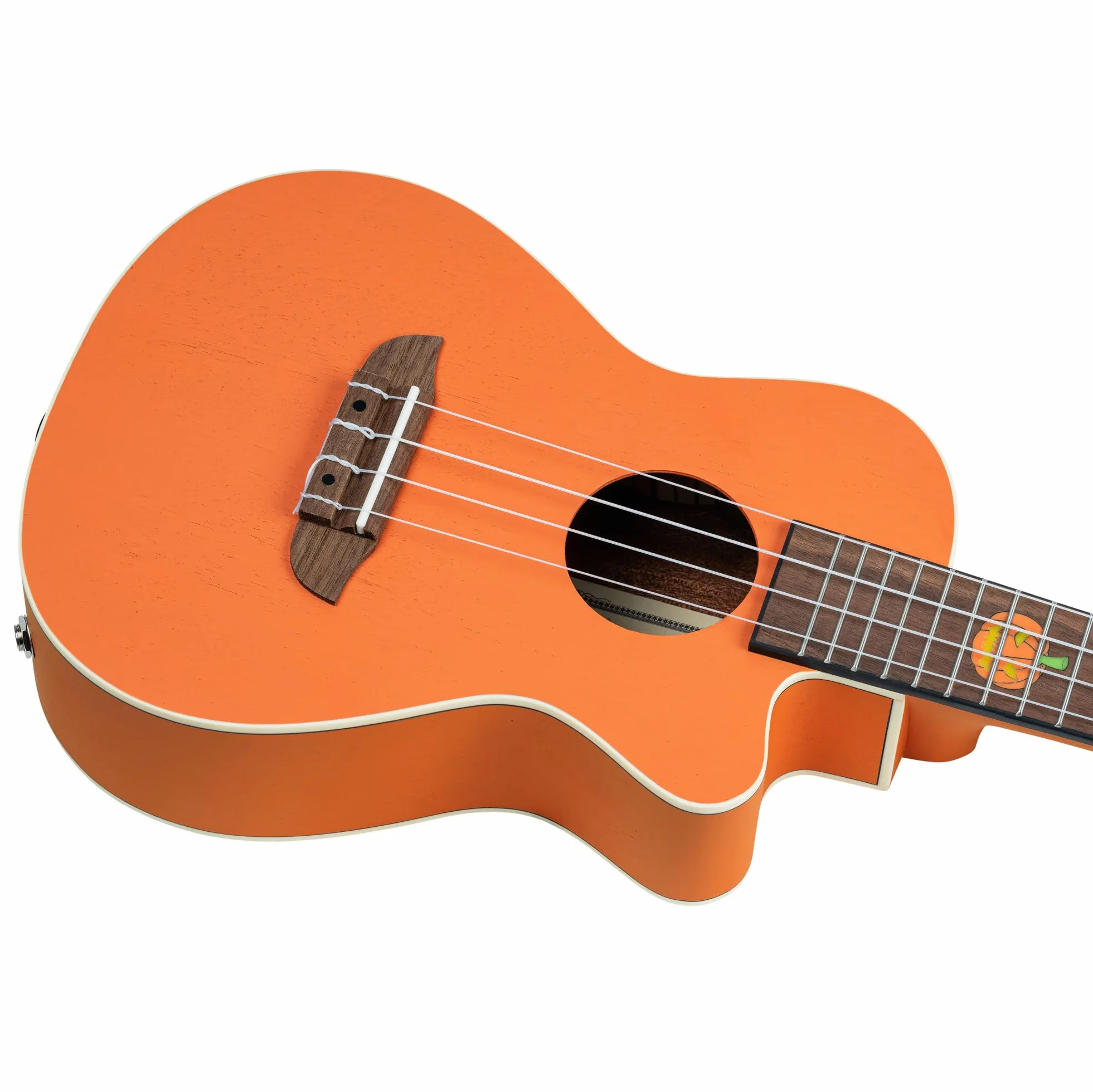 Ortega Guitars Elektro-akustyczne Ukulele Koncertowe – Seria Custom Built Edycja Halloween – Okoume, Kolor Pomarańczowy (RUHWCE)