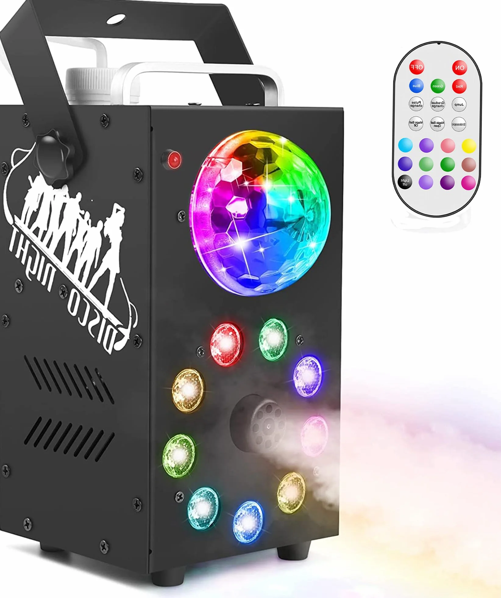 Maszyna do wytwarzania mgły, 700 W, kula dyskotekowa LED, z pilotem zdalnego sterowania, przenośna maszyna do mgły, nadaje się na Boże Narodzenie, Halloween, imprezę, wesele
