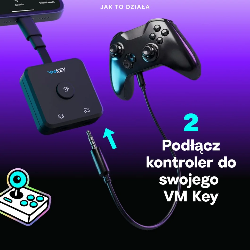 Voicemod Key VMKey Zmieniacz Głosu Soundboard dla Konsol Gamingowych PS5 PS4 XBOX SWITCH2