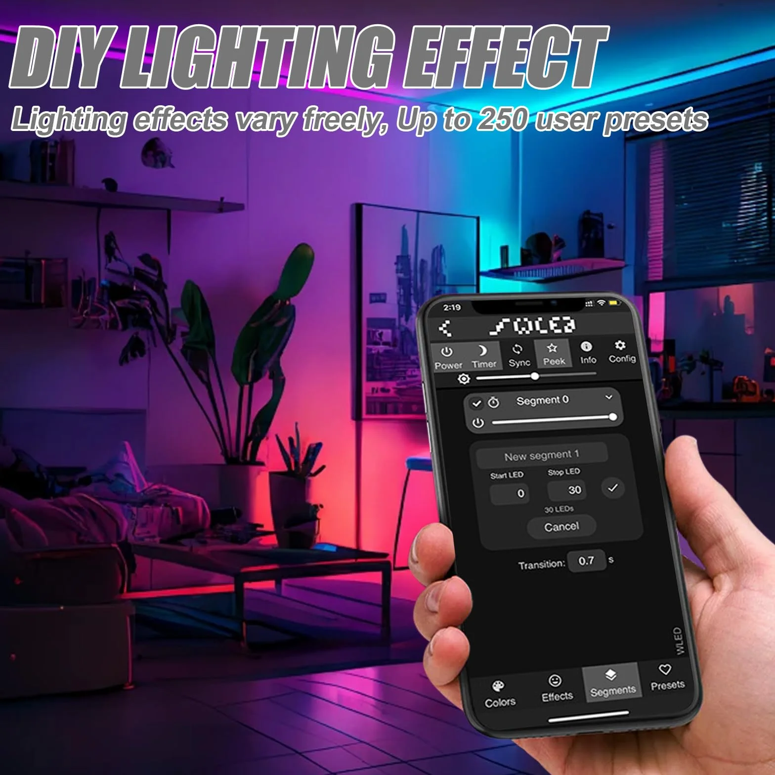 Kontroler WLED ESP32 do taśm LED WS2812B WS2811 SK6812 z mikrofonem