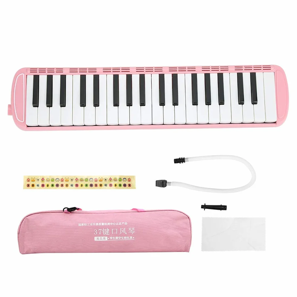 Melodica, wiatr instrument muzyczny fortepian instrument muzyczny praktyka instrumentu muzycznego instrument edukacyjny instrument melodyka, uczenie się dla dorosłych dla początkujących (różowy)