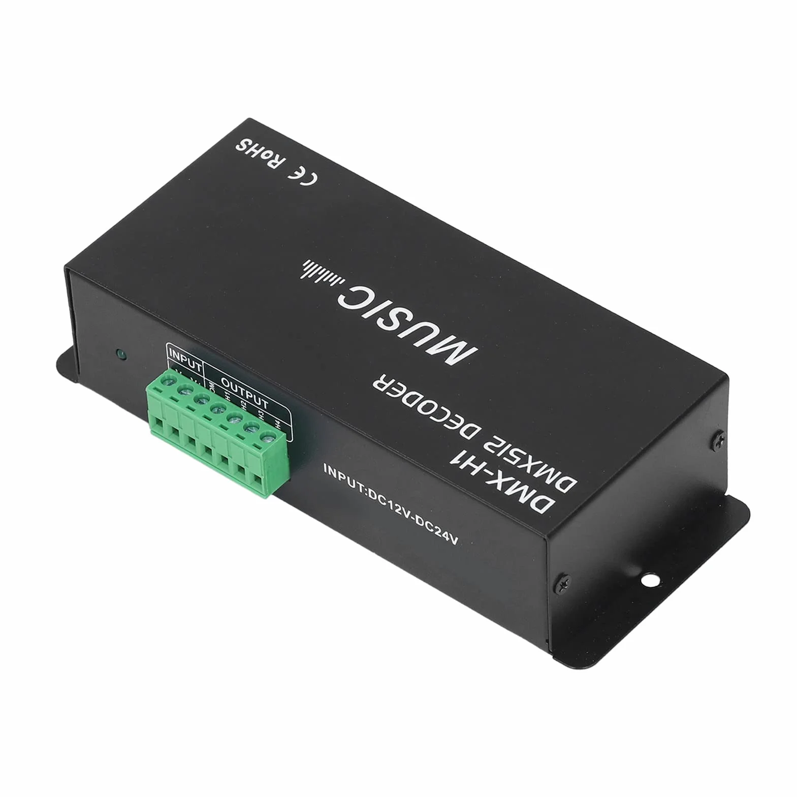 Kontroler Dekodera DMX 512 LED, 4-kanałowy Sterownik RGBW LED Strip Light DC12V-24V z Angielską Instrukcją Obsługi do Regulacji Koloru światła(8A na kanał)